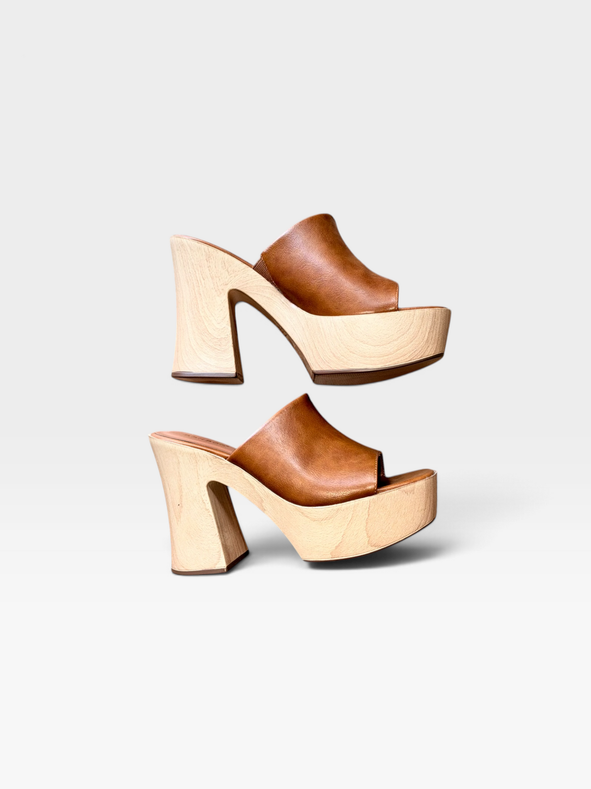 BROWN BAMBOO HEELS 9