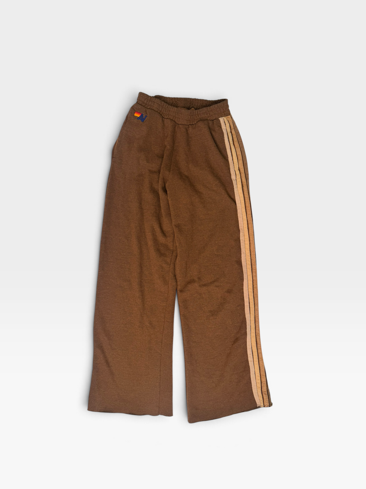BROWN AVIATOR NATION WIDE LEG PANTS (ORG. $165) XS