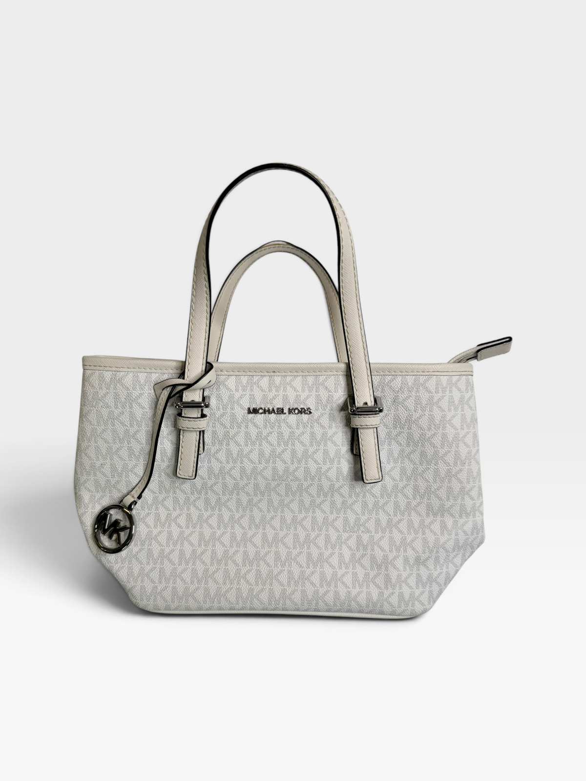 WHITE/GRAY MICHAEL KORS PURSE