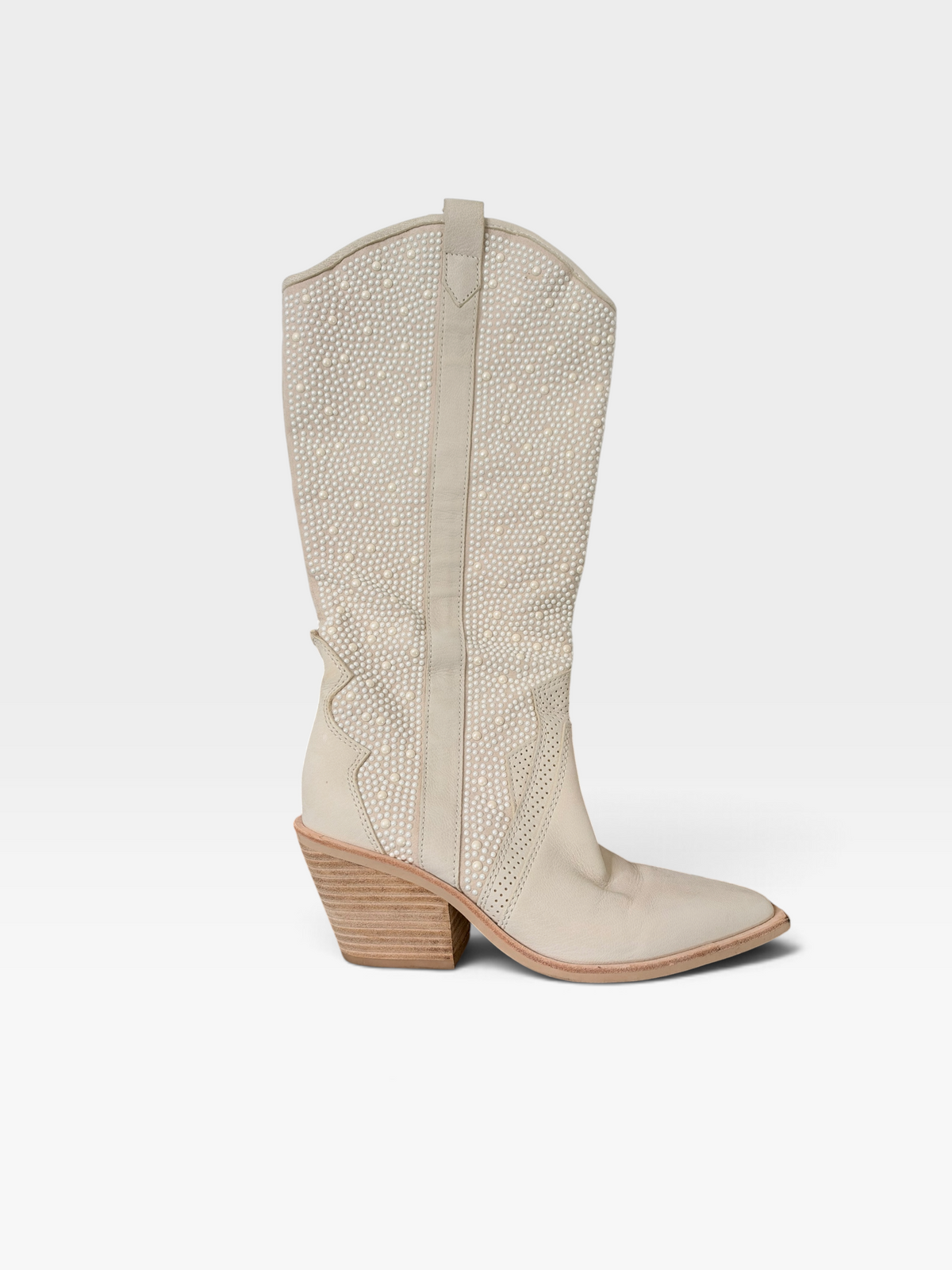 OFF-WHITE DOLCE VITA PEARL WESTERN BOOTS (ORG. $260) 6.5
