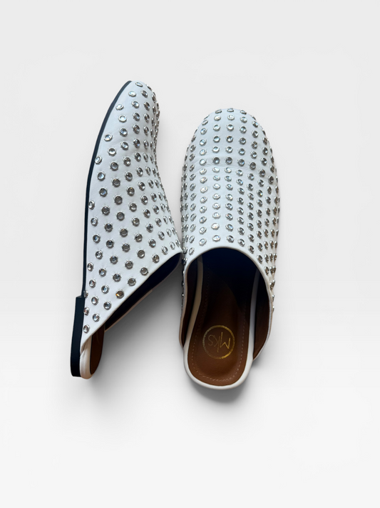 WHITE STUDED MKS SHOES 9