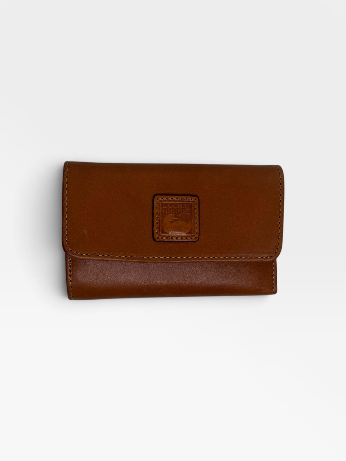 BROWN DOONEY & BURKE LEATHER FLAP WALLET (ORG. $198)
