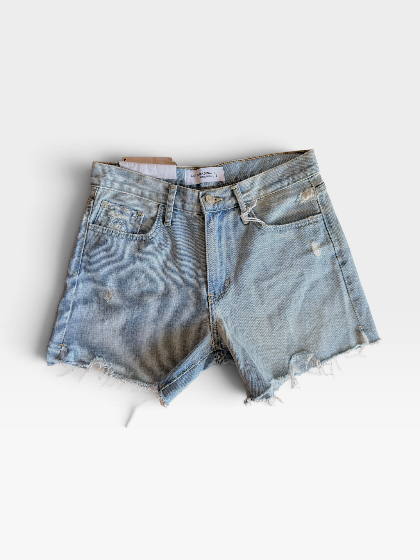 DENIM JUST BLACK SHORTS (NWT $68) S