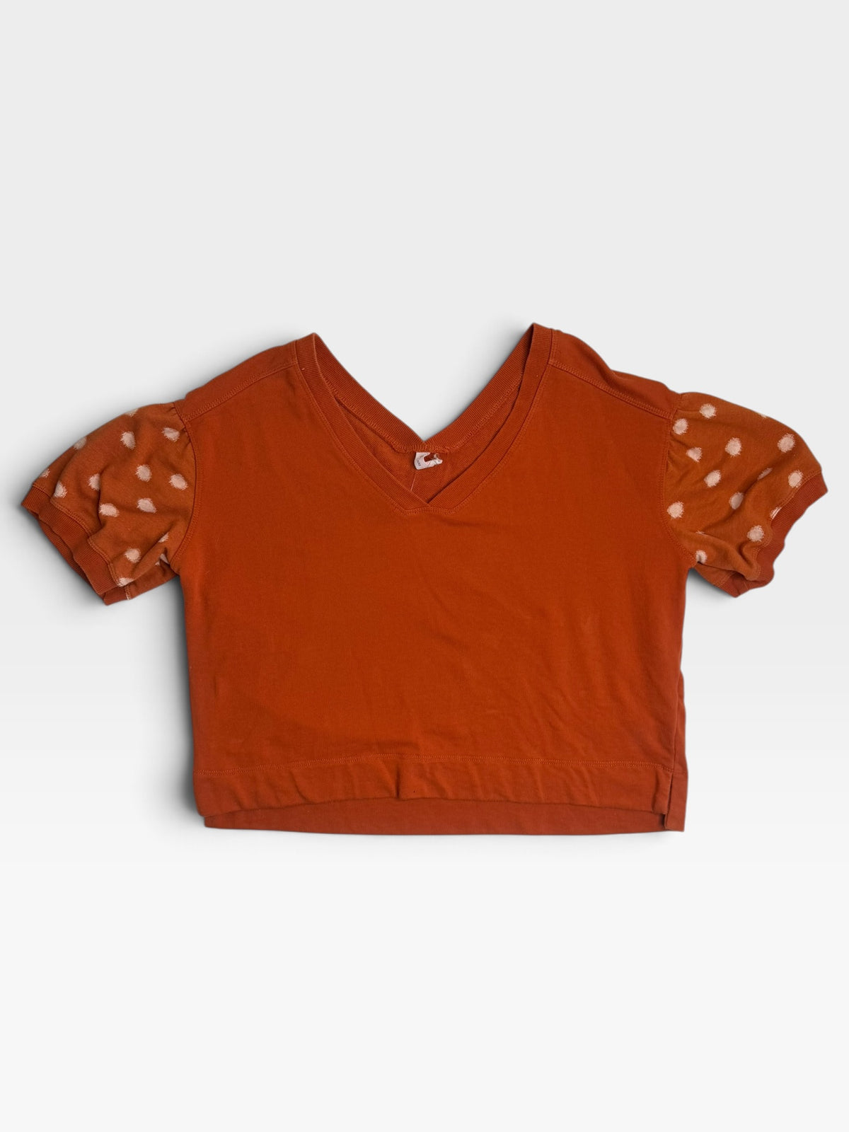 ORANGE DAILY PRACTICE POLKA DOT SLEEVE TOP | M