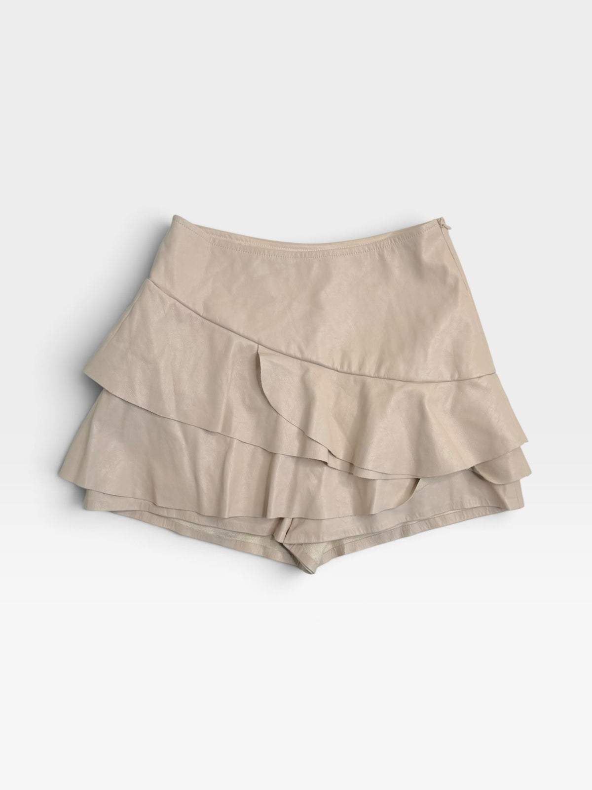 BEIGE DO + BE LEATHER SKORT S