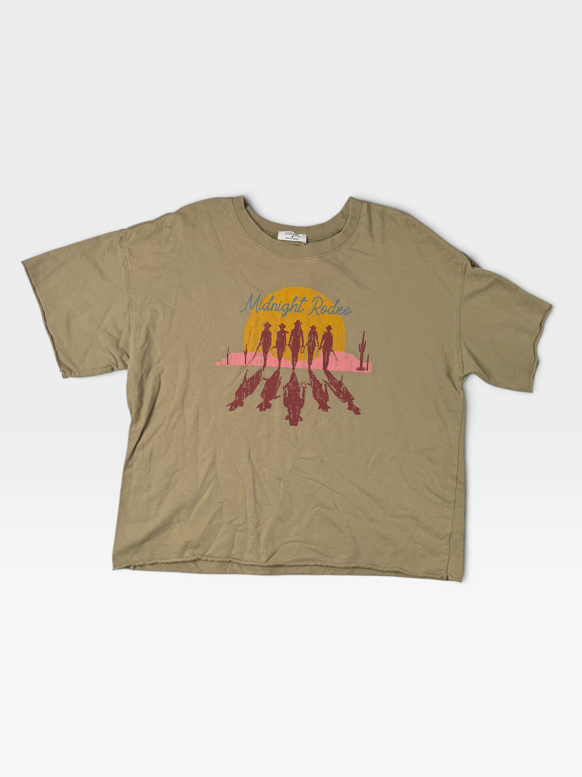 OLIVE GREEN GRAPHIC ZENANA TOP M