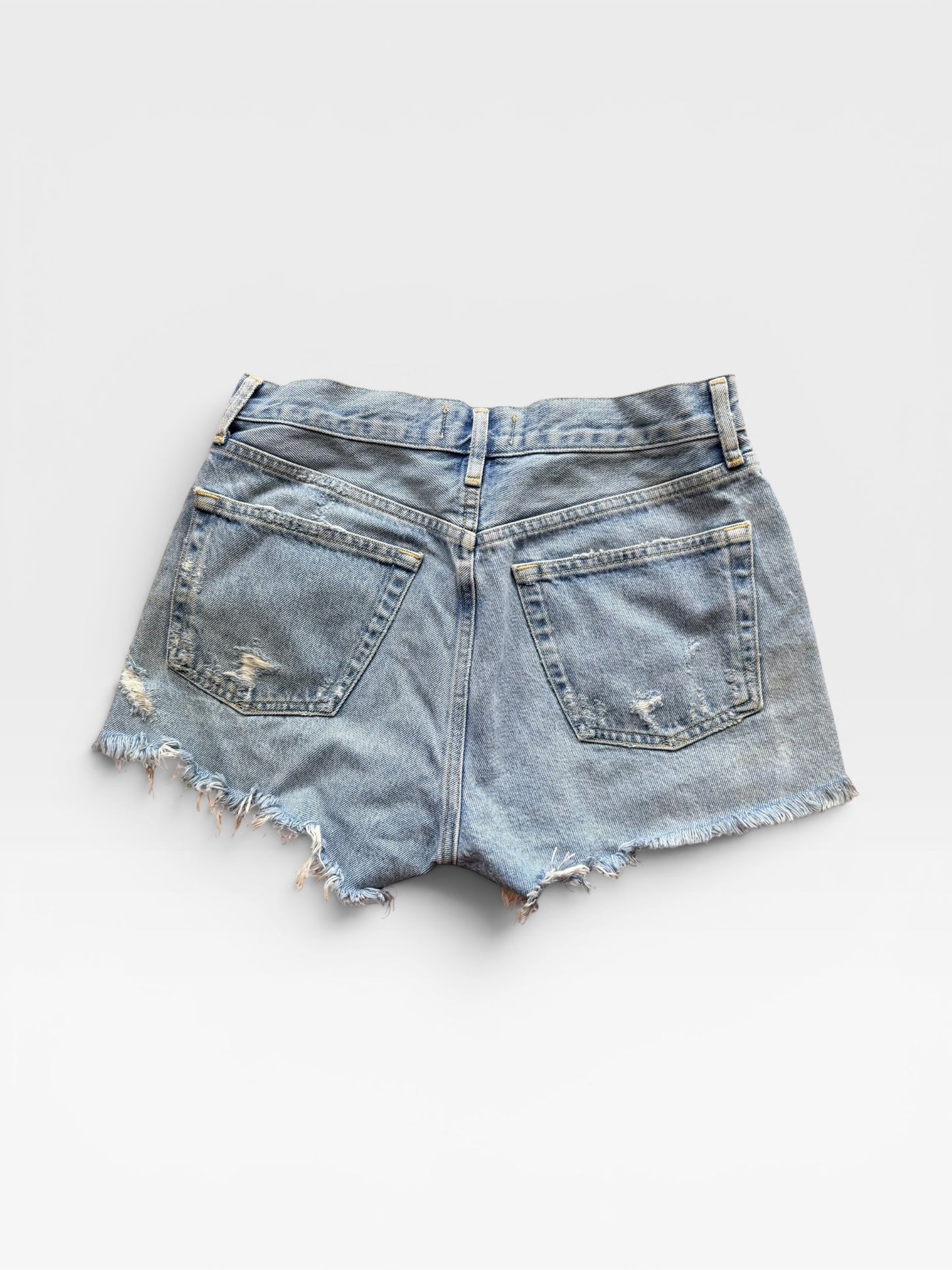 AGOLDE “PARKER” VINTAGE CUT-OFF DENIM SHORTS (ORG. $158) 25