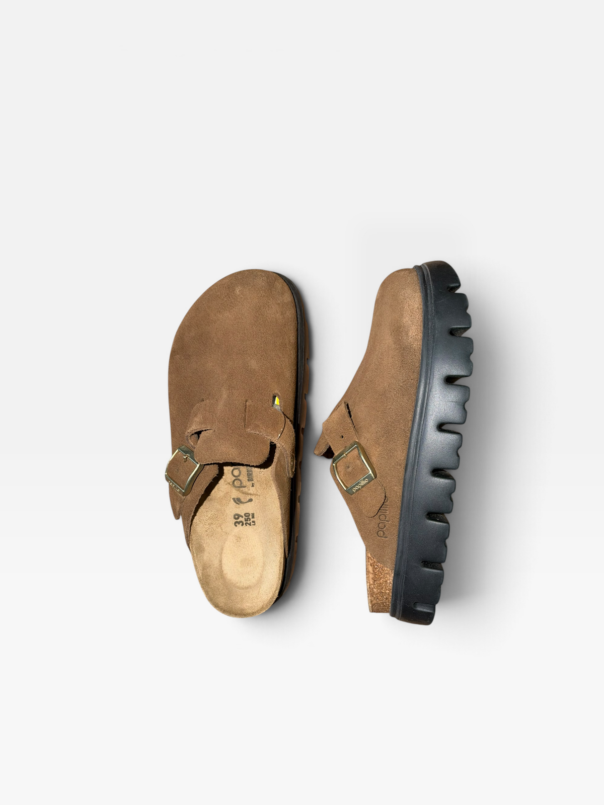 BROWN BIRKENSTOCK CLOGS (ORG. $155) 39