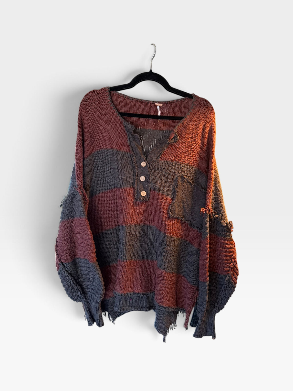 RUST/GREY FREE PEOPLE SWEATER S