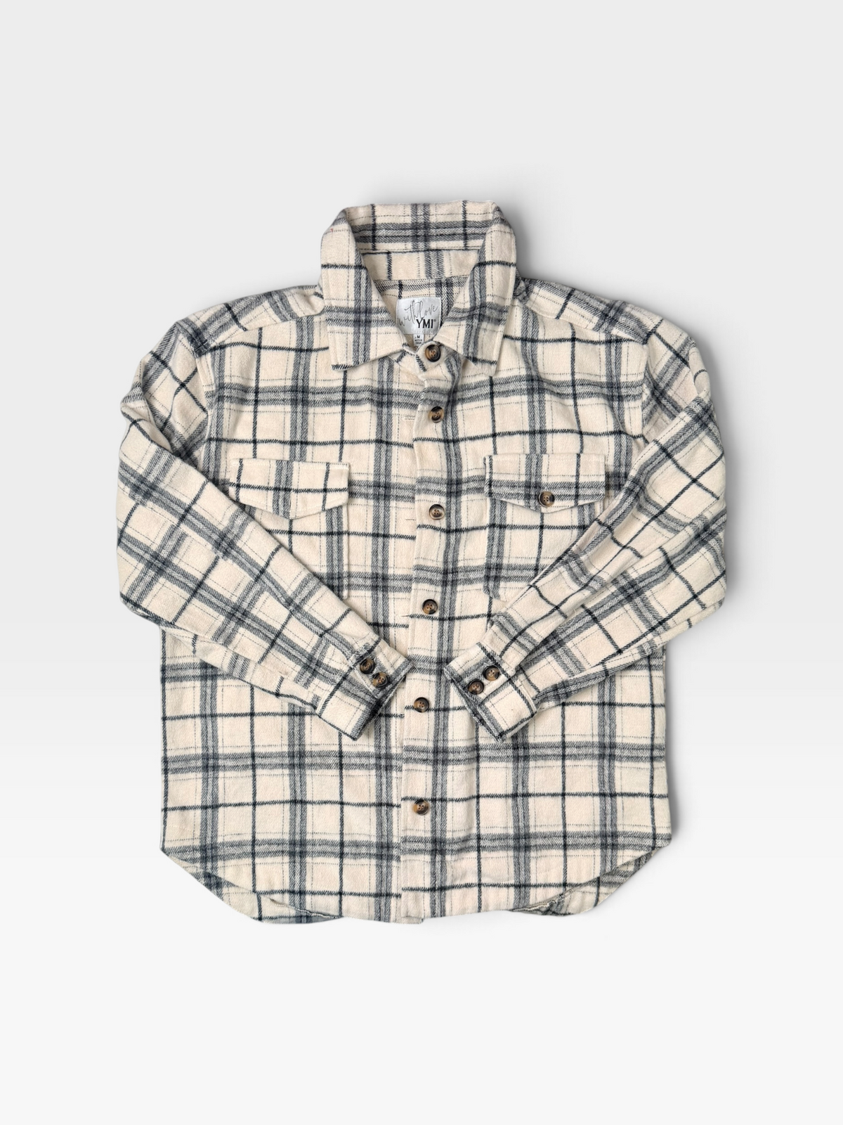 WHITE/GREY WITH LOVE YMI SHACKET M