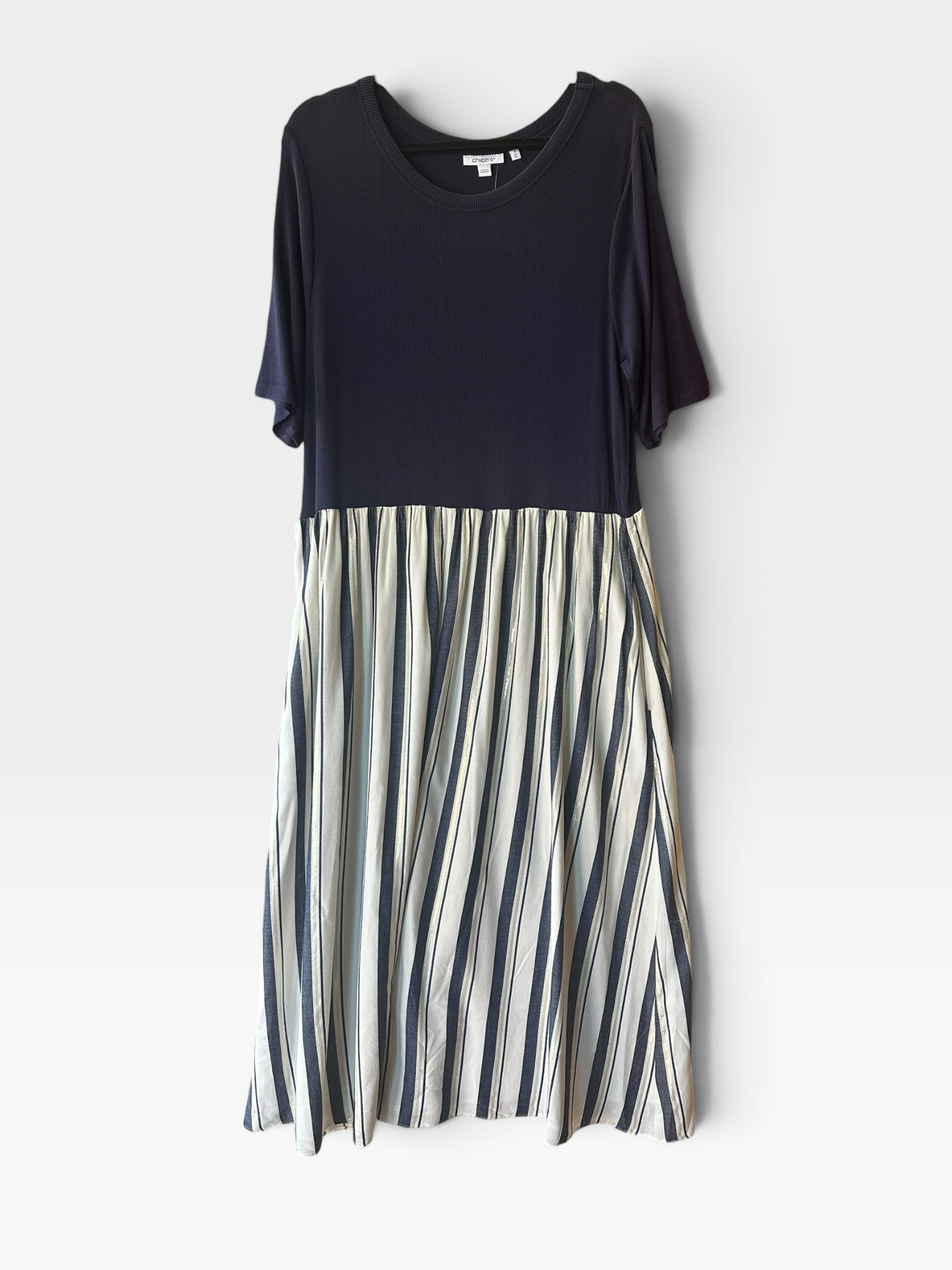 BLUE/WHITE CHICO MAXI DRESS 3(XL)