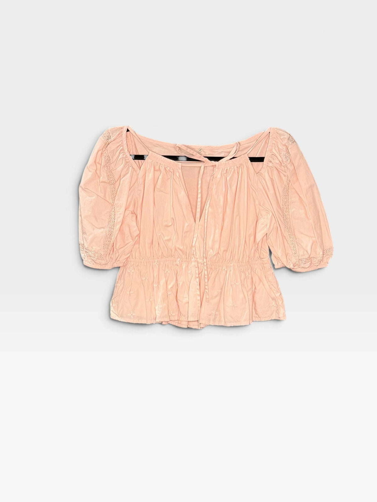 LIGHT PINK TULAROSA JEANNE RUCHED TOP (ORG. $168) L