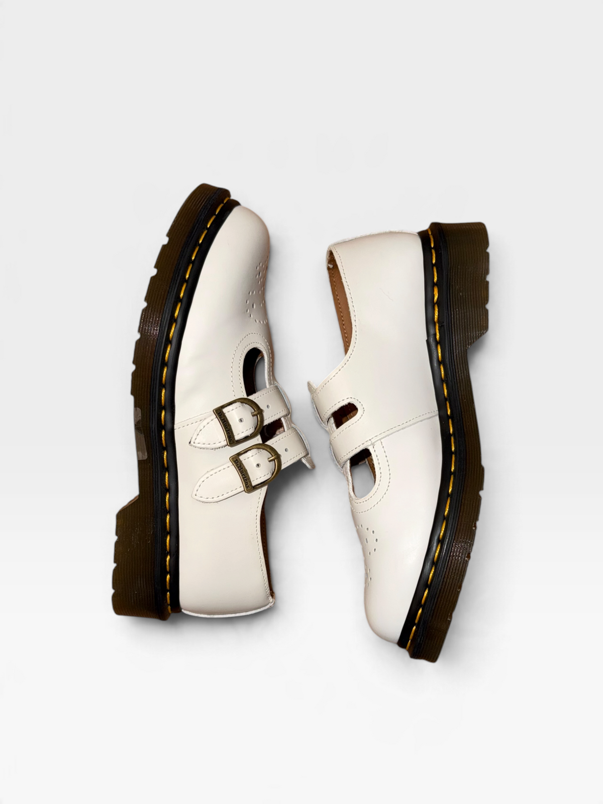 WHITE DR. MARTENS 8065 MARY JANE SHOES (ORG. $140) | 7