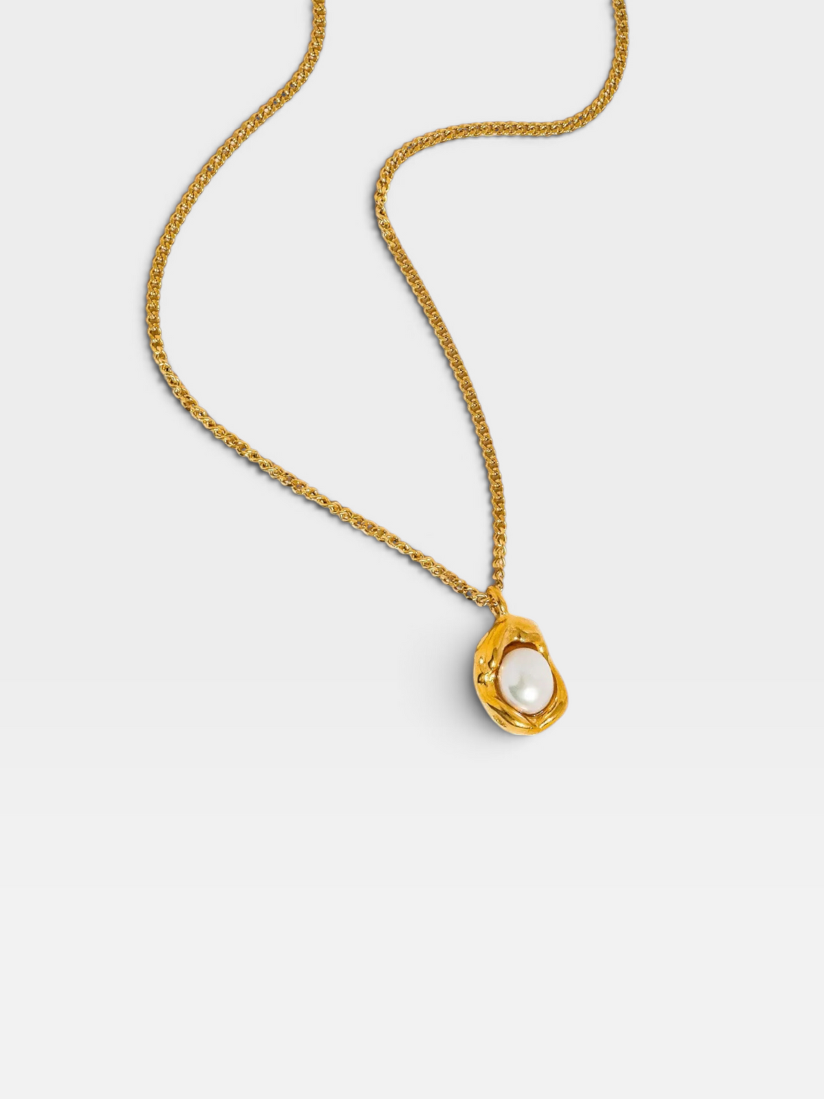 NON-TARNISH NATURAL PEARL ROUND NECKLACE