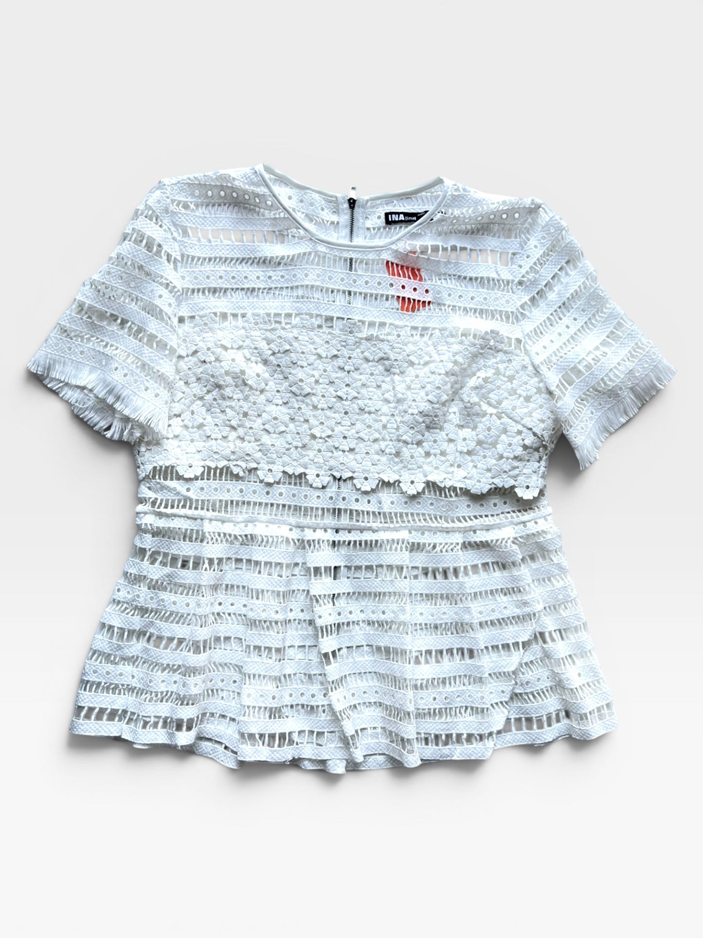 WHITE LACE INA TOP L