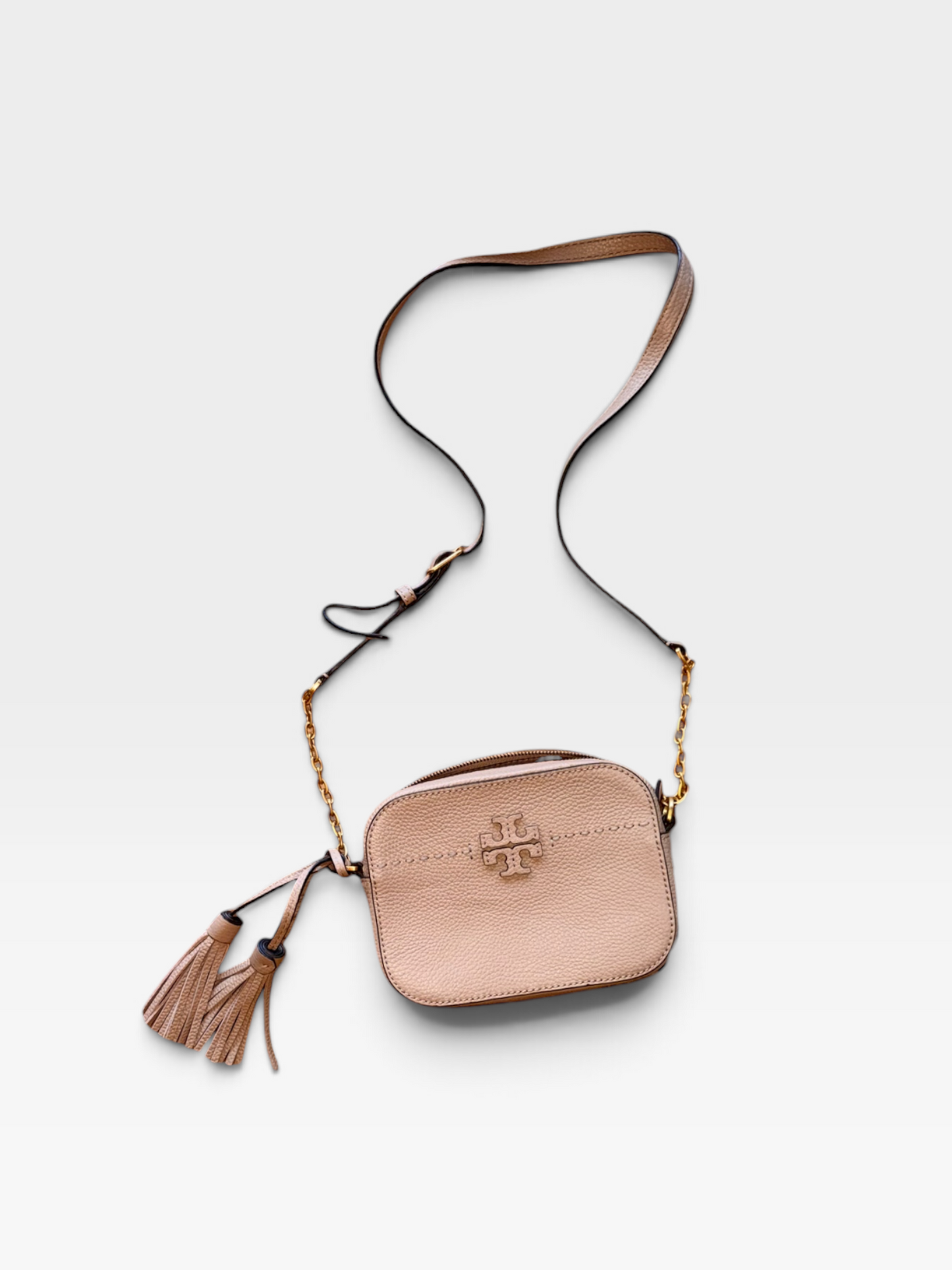 NUDE TORY BURCH PEBBLE LEATHER CROSSBODY (ORG. $298)