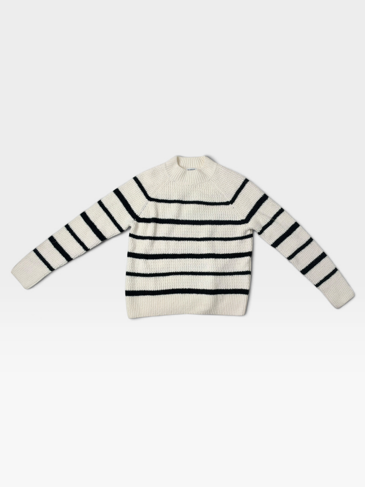 CREAM/BLACK STRIPE THE WORKSHOP SWEATER | S