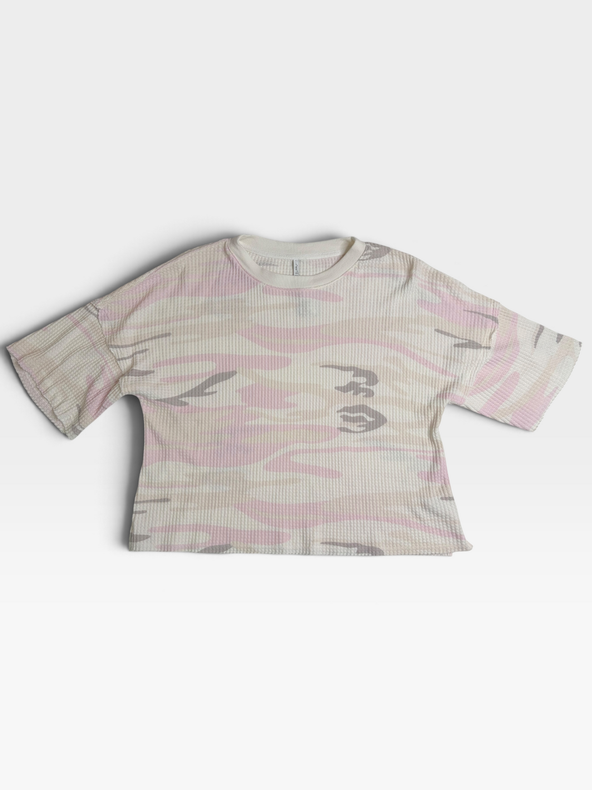 CREAM/PINK CAMO Z SUPPLY KNIT TOP S