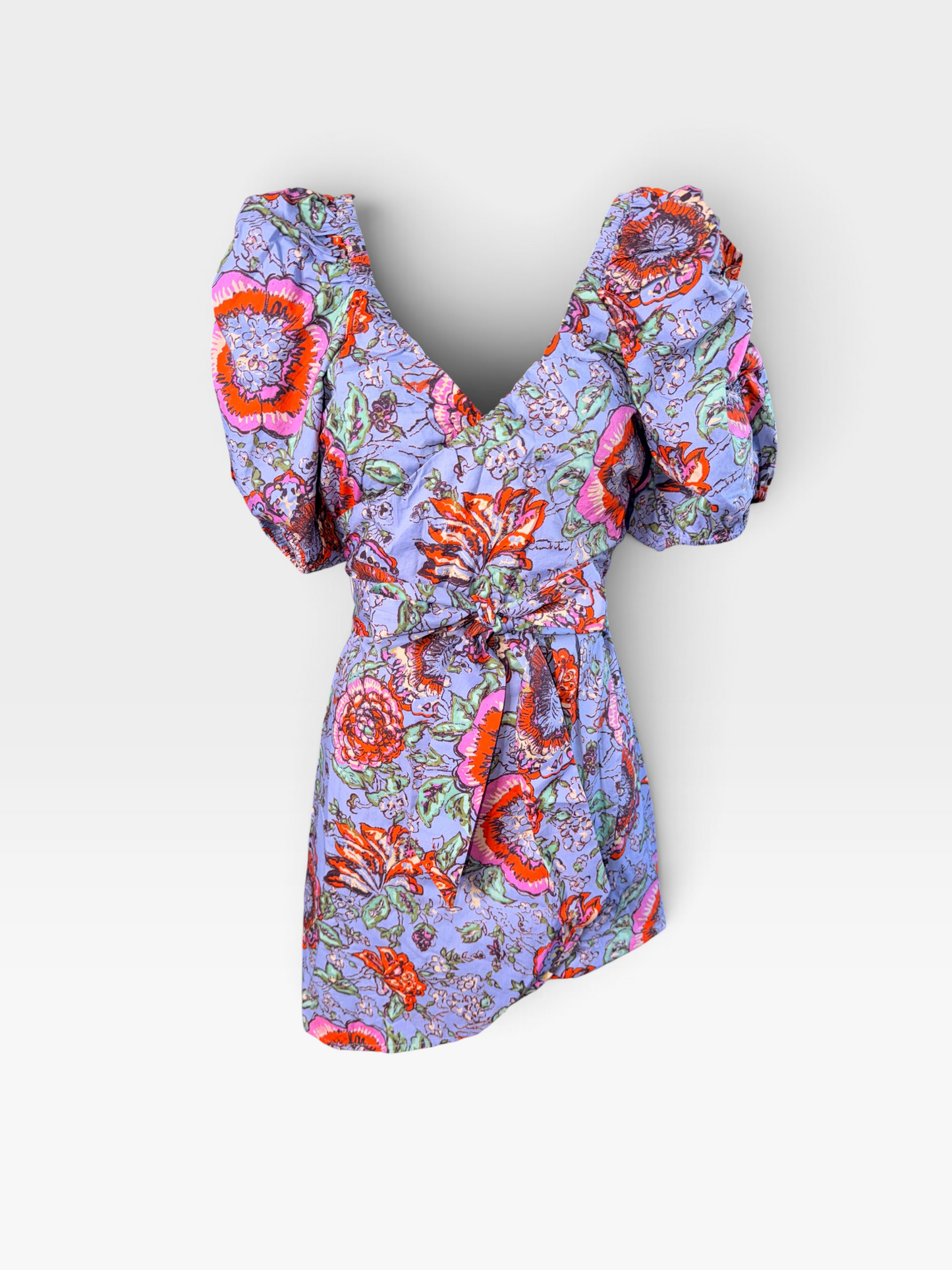 PURPLE FLORAL CLEOBELLA DEMI MINI DRESS (ORG. $198) S