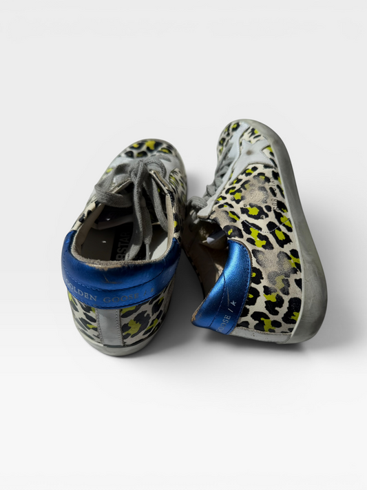 WHITE, CHEETAH, BLUE AUTH GOLDENGOOSE SHOES 36