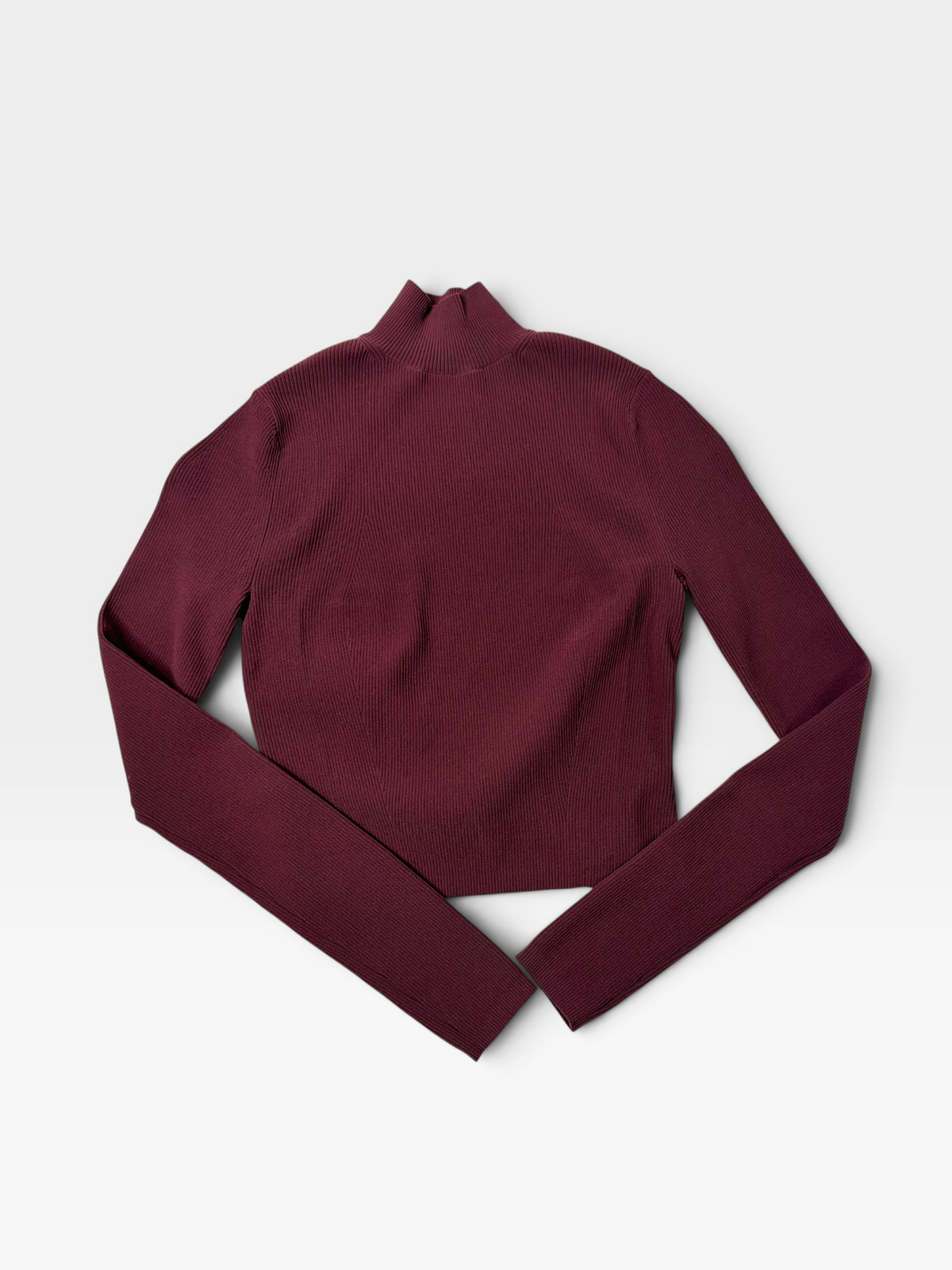 MAROON LULULEMON RIBBED-KNIT TWIST-BACK TOP (NWT $128) | S