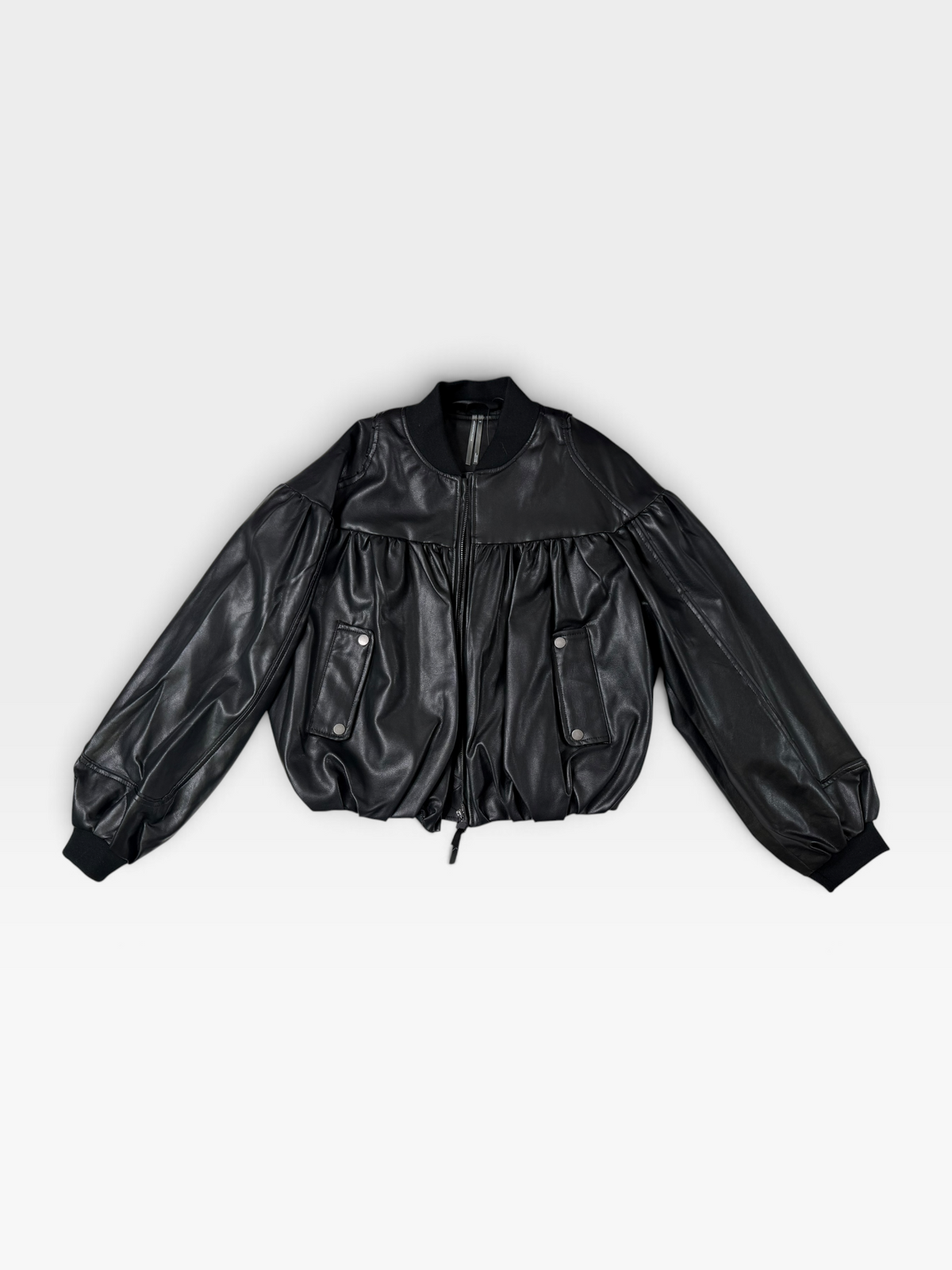 BLACK ANTHROPOLGIE LEATHER JACKET (NWT $168) S