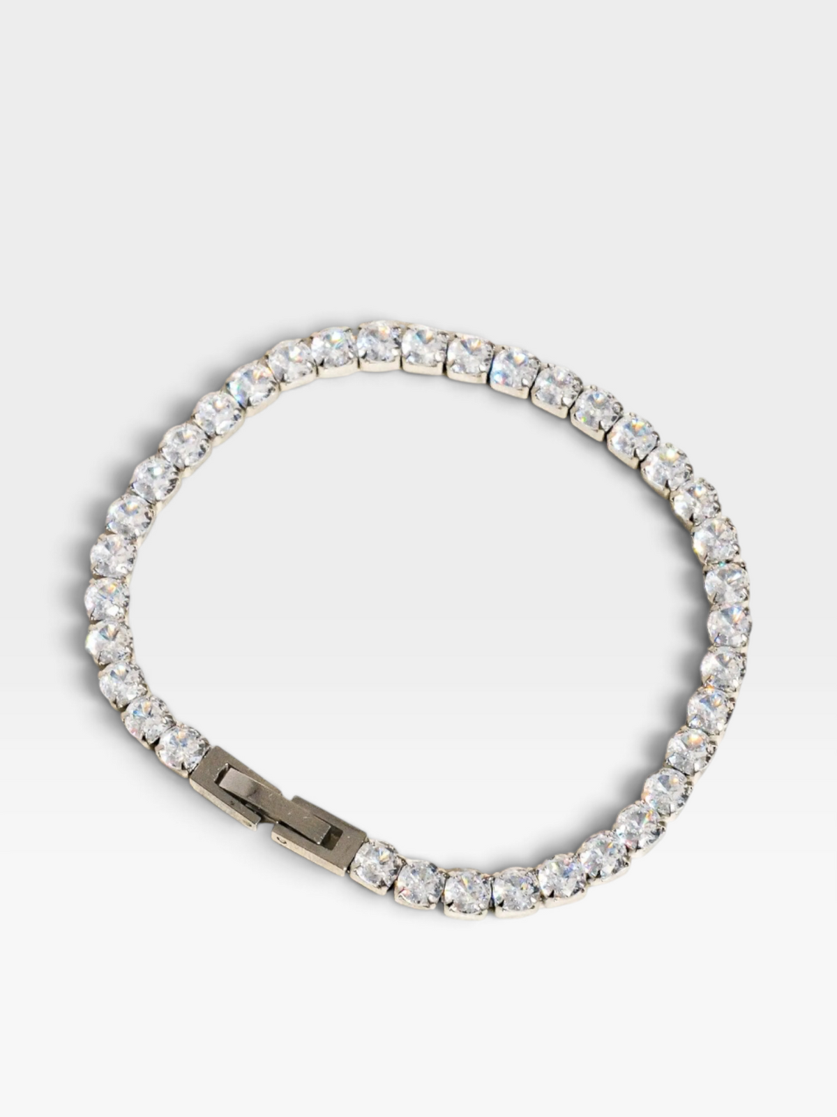 SILVER NON TARNISH RHINESTONE DRESSY BRACELET