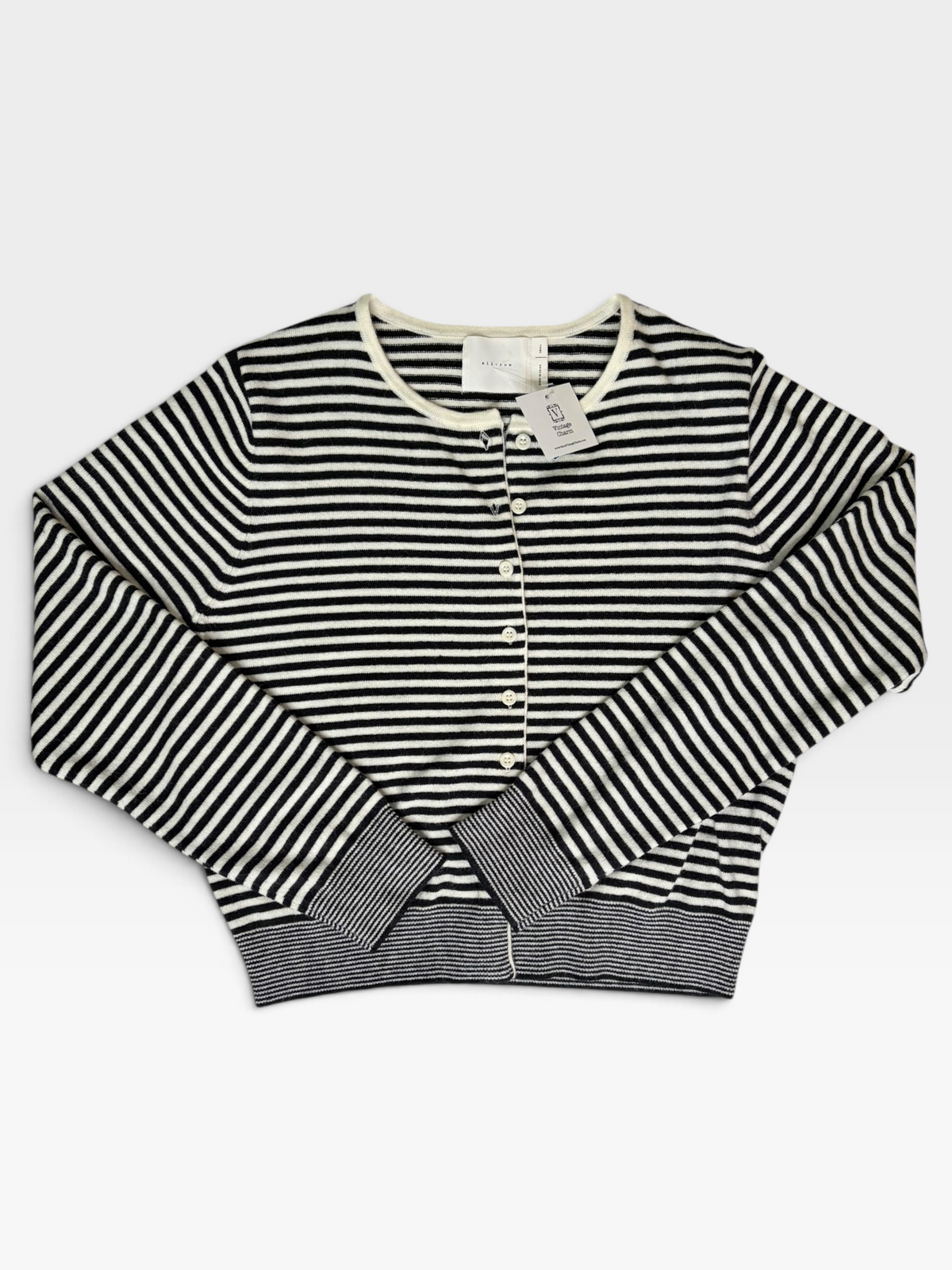 BLACK/WHITE ALL:ROW CARDIGAN (NWT) S