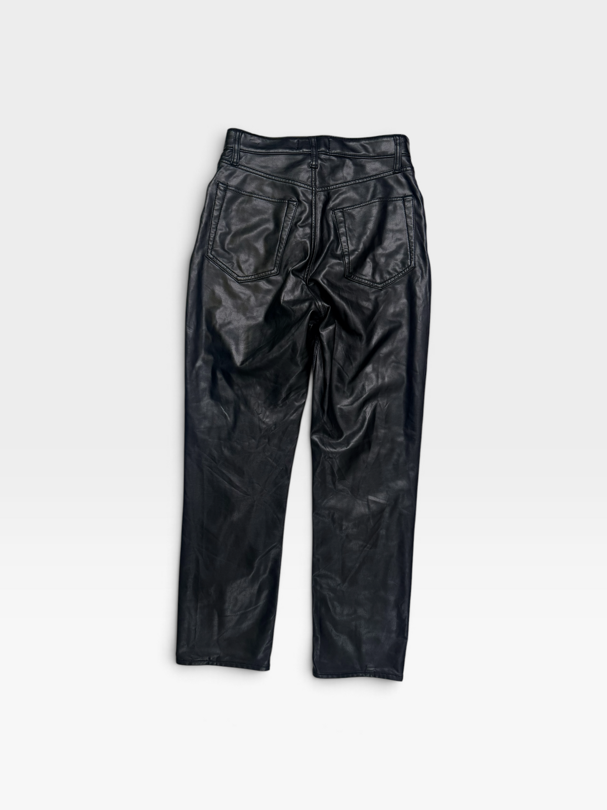 BLACK ABERCROMBIE HALF LEATHER PANTS 28