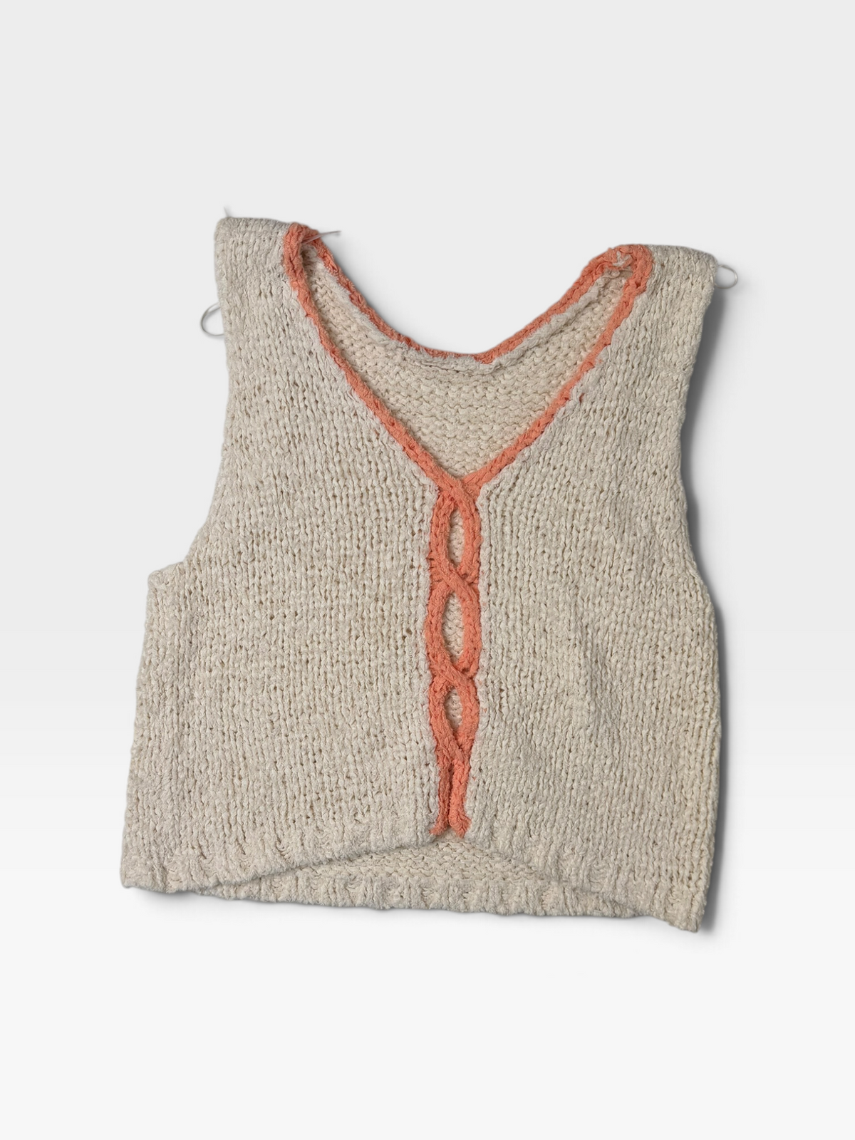 PINK/CREAM FREE PEOPLE KNITTED VEST (ORG. $88) S/M
