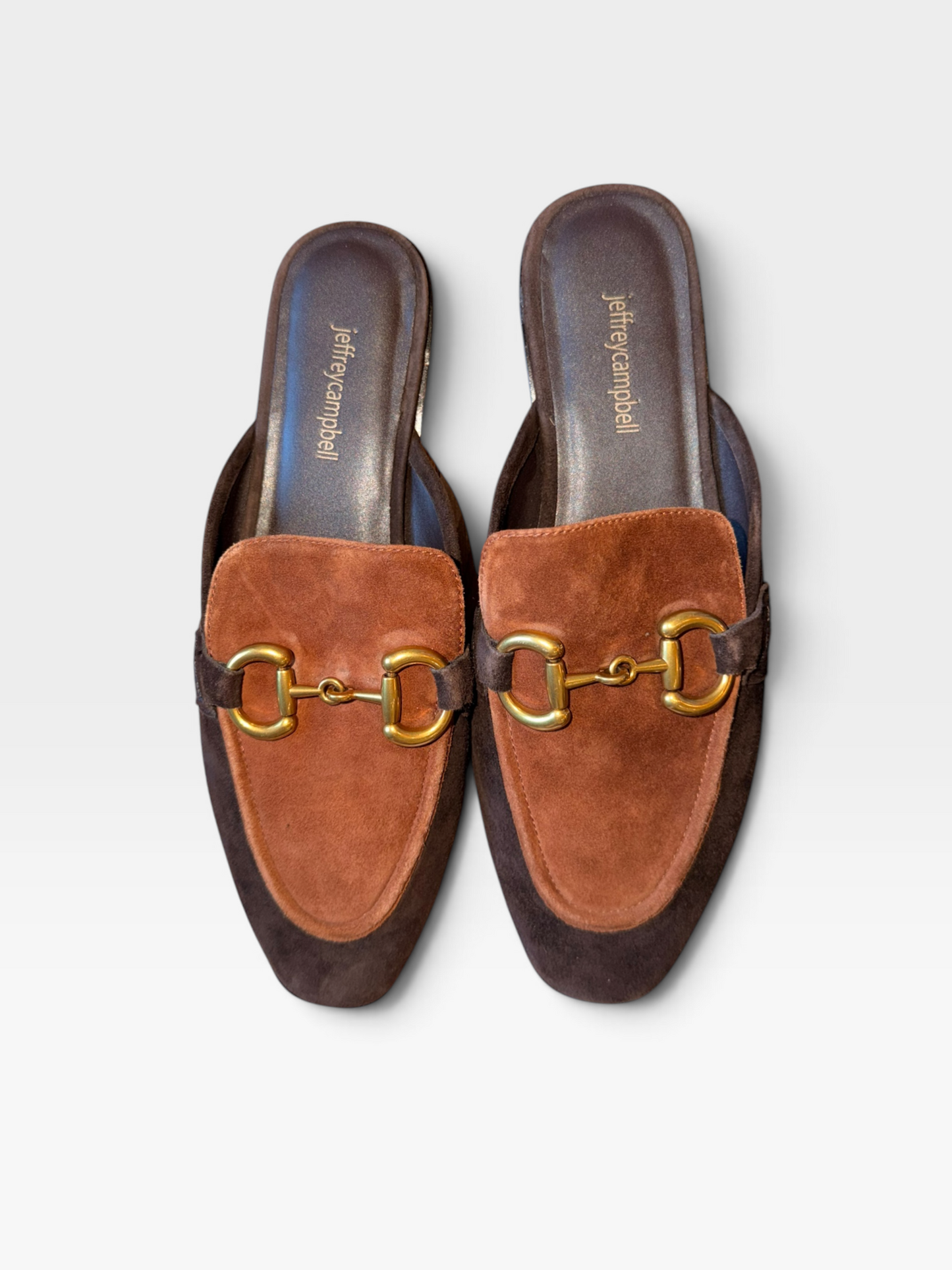 BROWN JEFFEREY CAMPBELL GOLD BUCKLE SANDAL 10