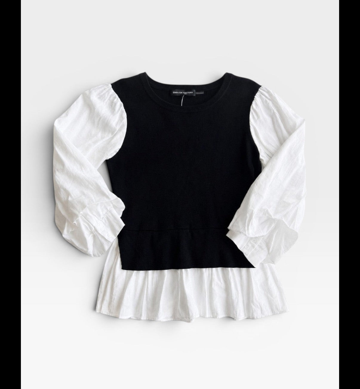 BLACK/WHITE ENGLISH FACTORY TOP S