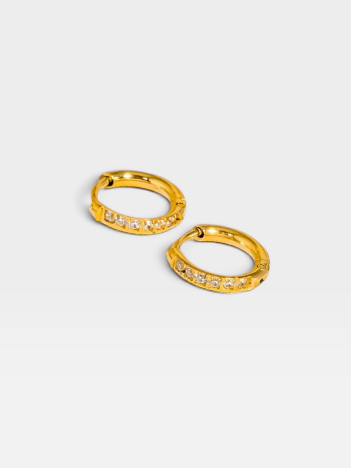 18K GOLD NON-TARNISH CZ HOOP EARRINGS