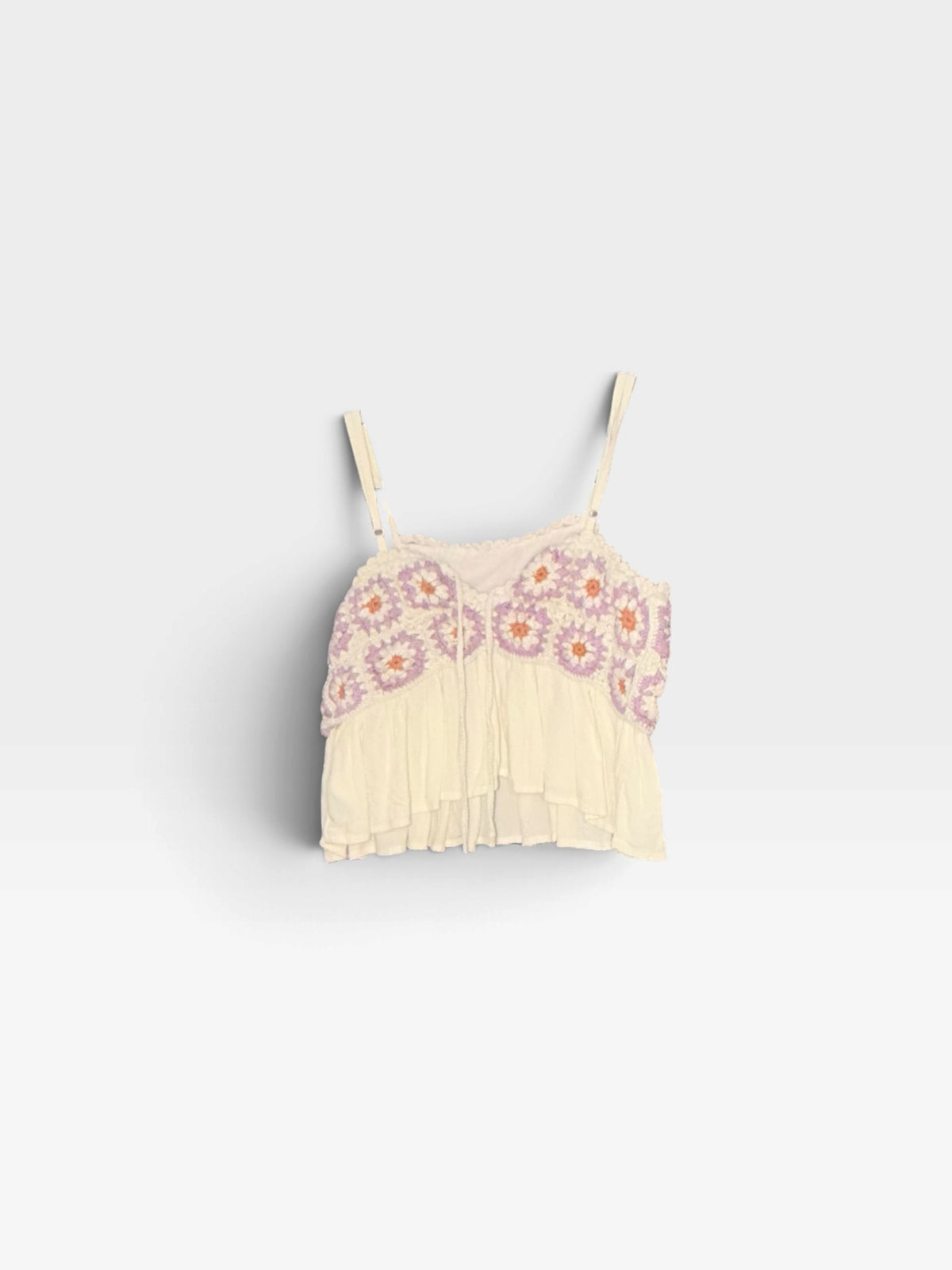 CREAM/PURPLE LUCKY BRAND TANK XS