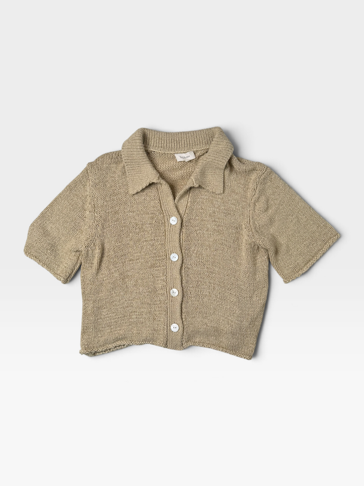 TAN KNITTED BOHME BUTTON SWEATER L