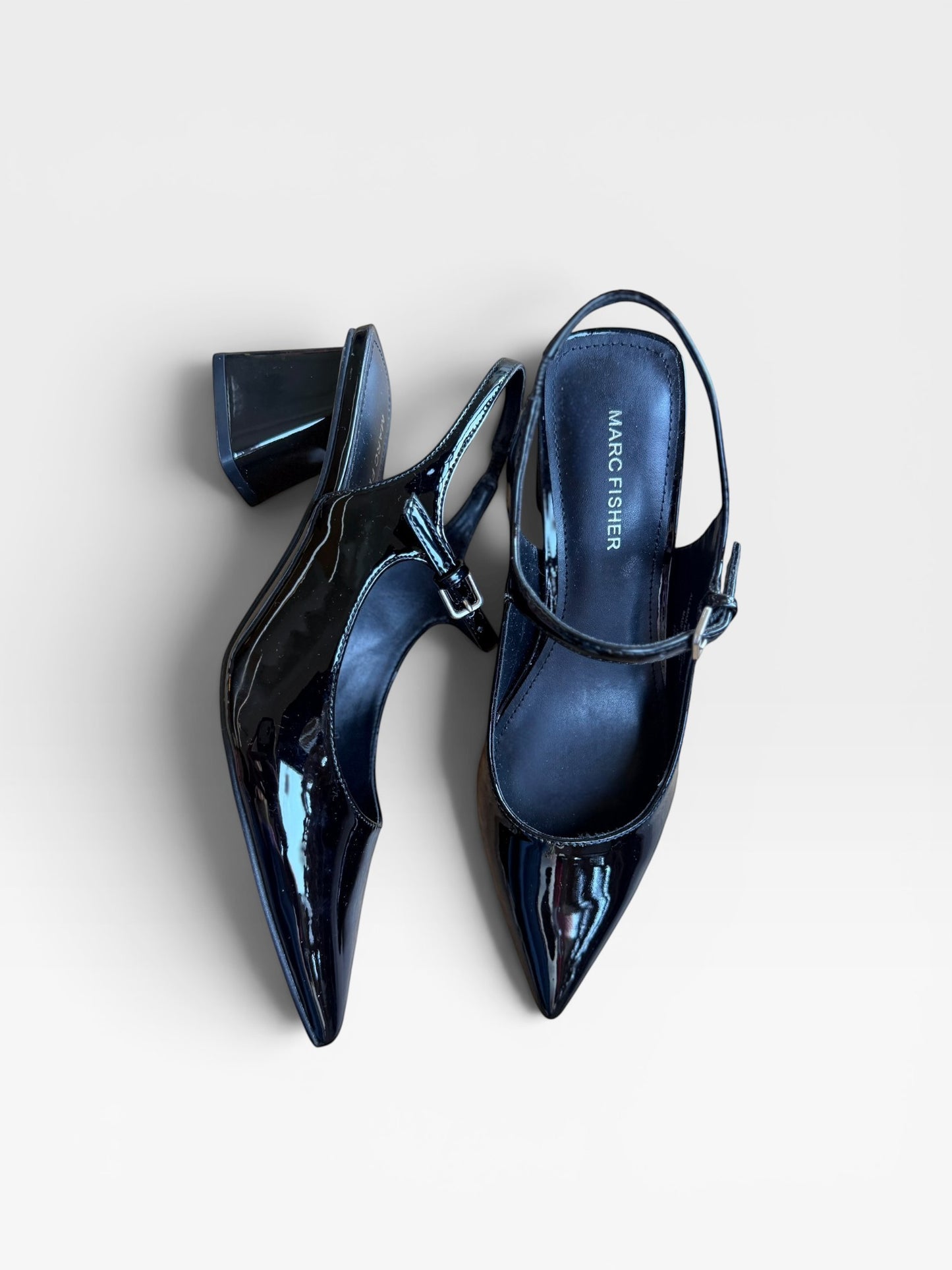 BLACK MARC FISHER “LUMINOS” HEELS (ORG. $90) 8