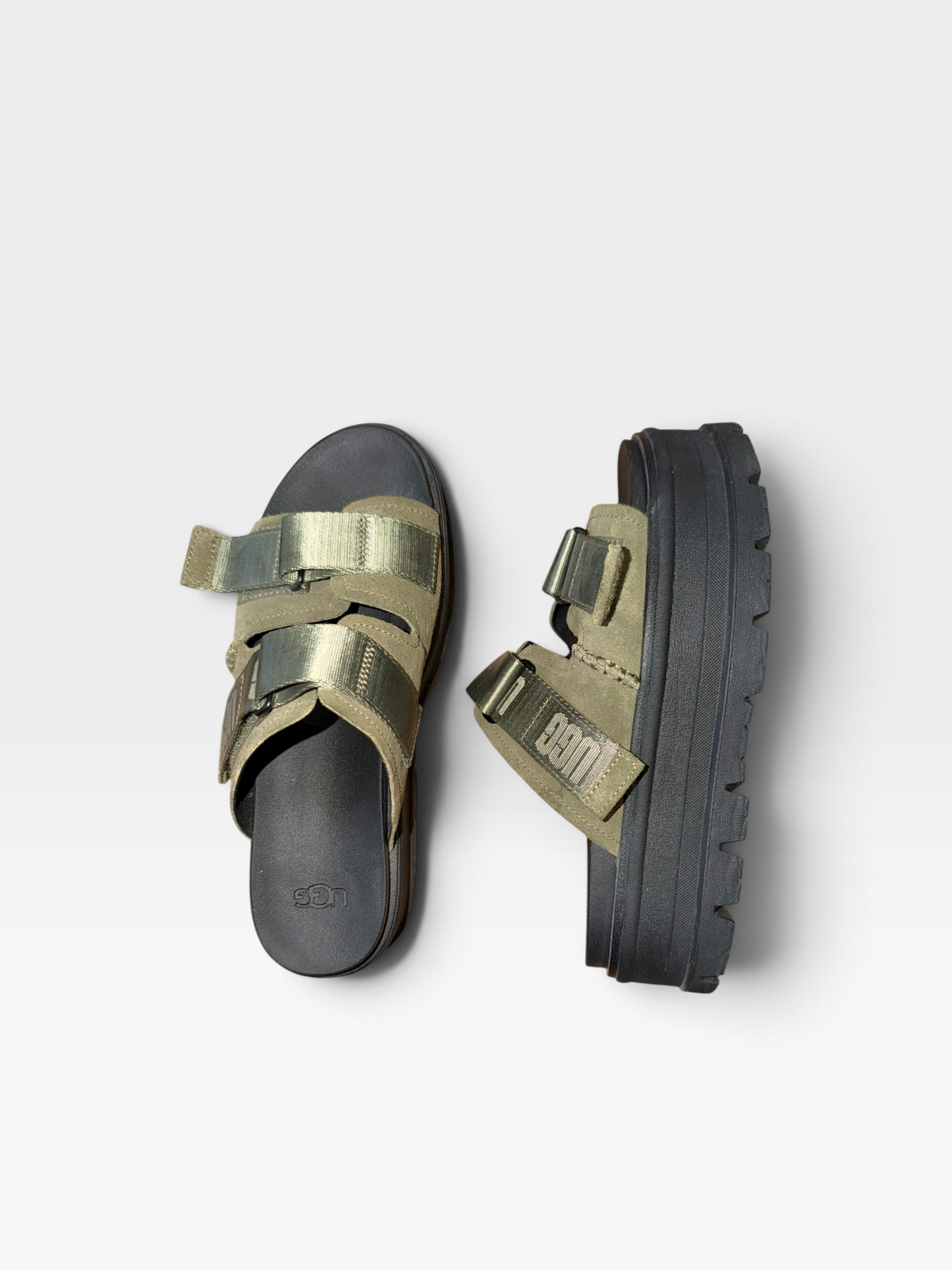 OLIVE PLATFORM UGG SHOES 9