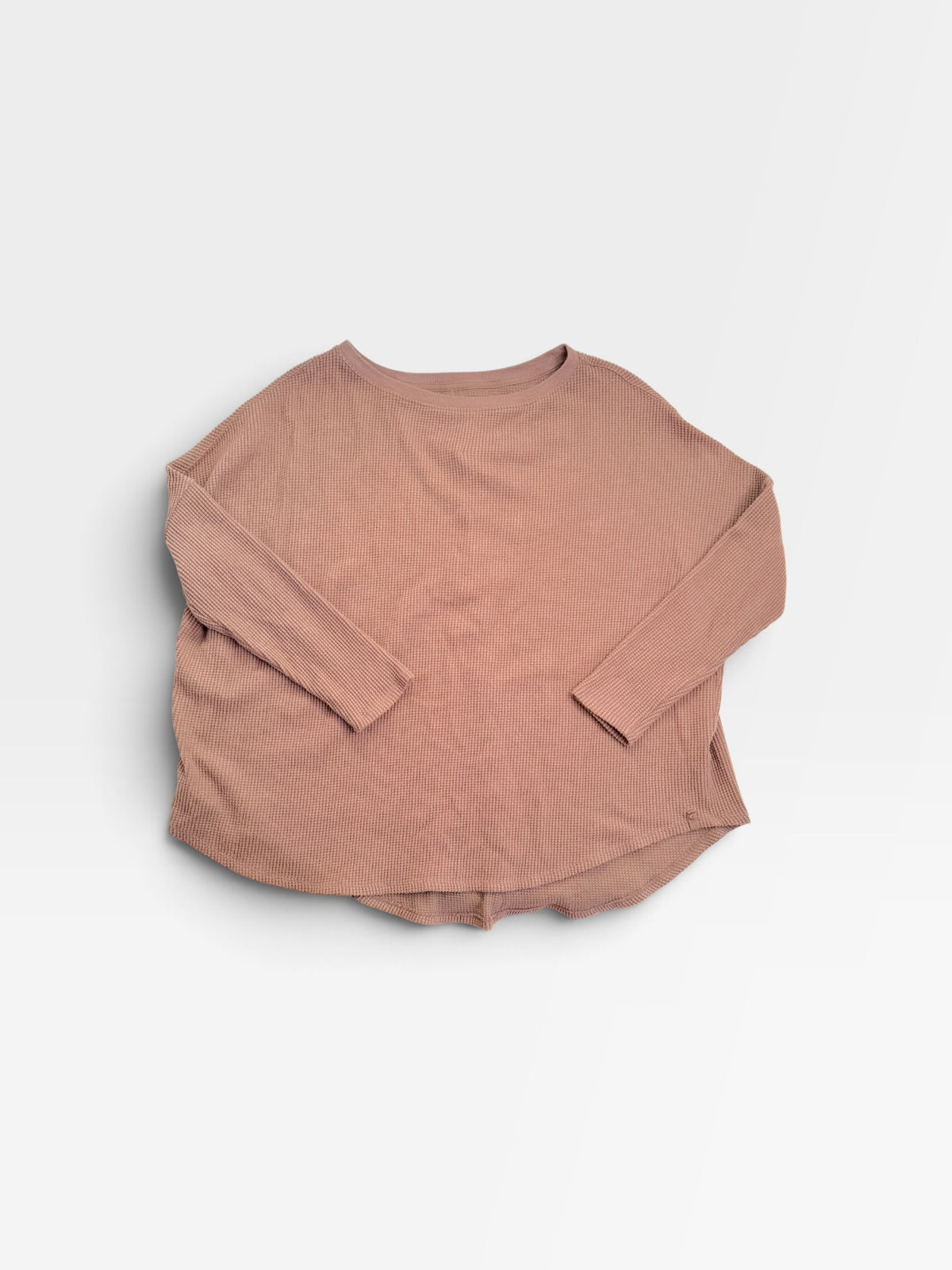 BROWN FREE PEOPLE WAFFLE TOP L