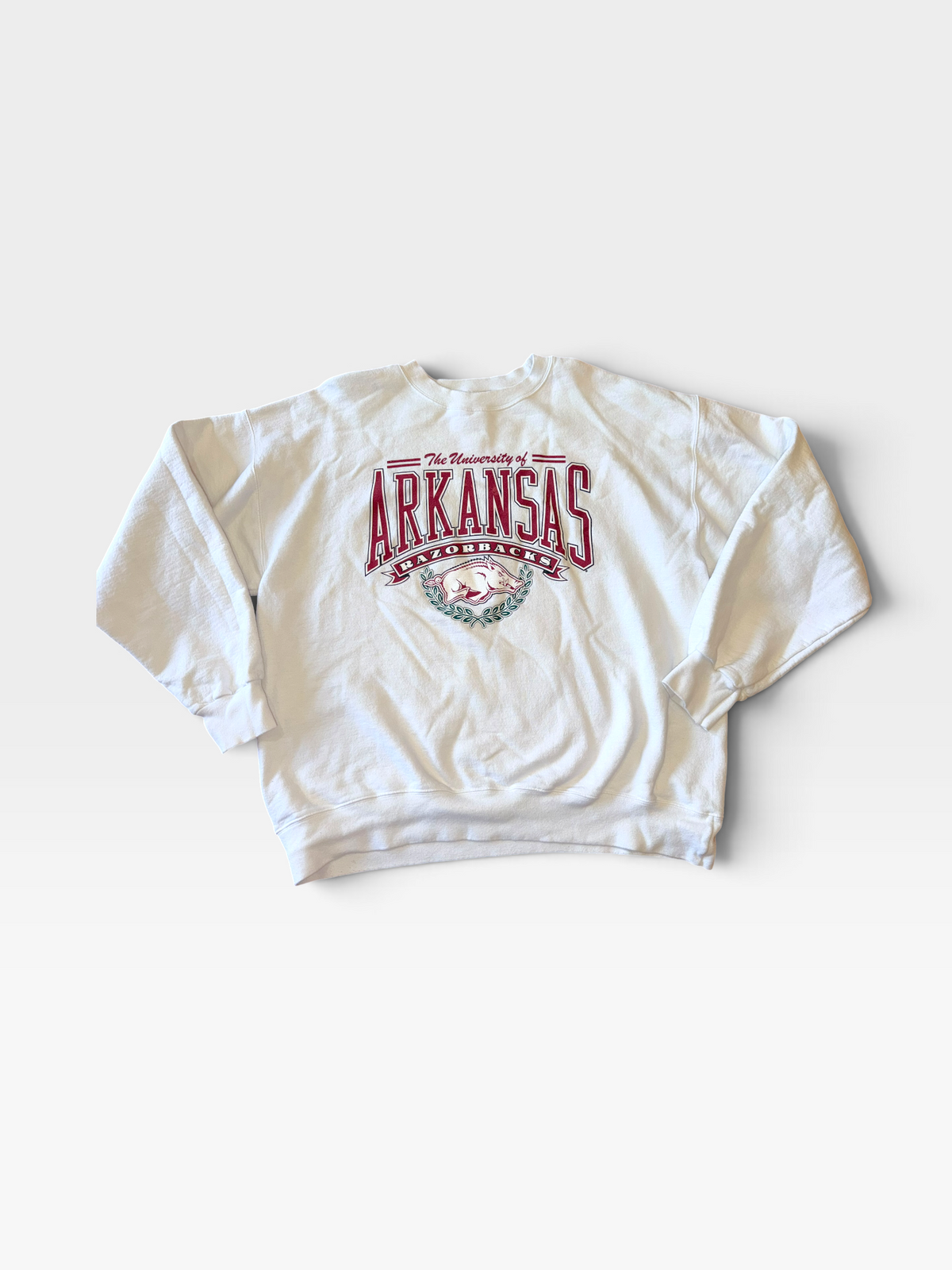 WHITE ARKANSAS HANES PULLOVER L