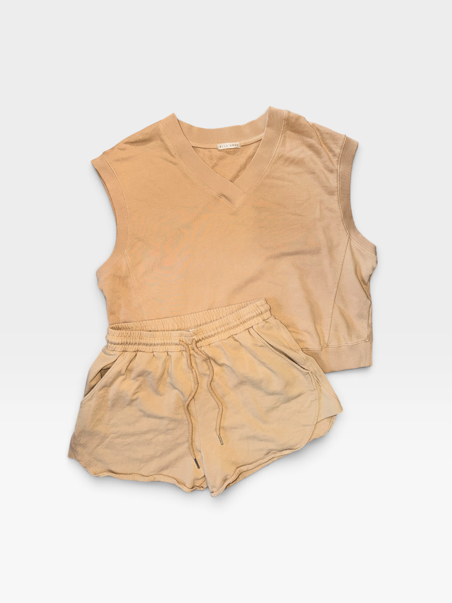 TAN ELLE GREY SHORT SET L