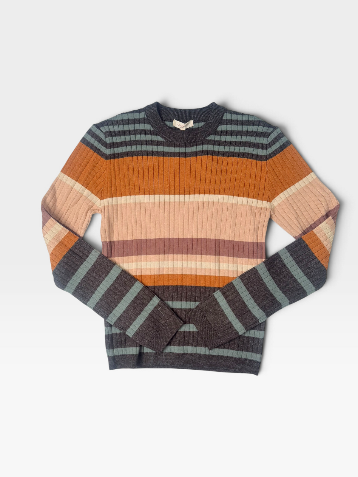 MULTI BROWNS MYSTREE TOP (NWT $72) L