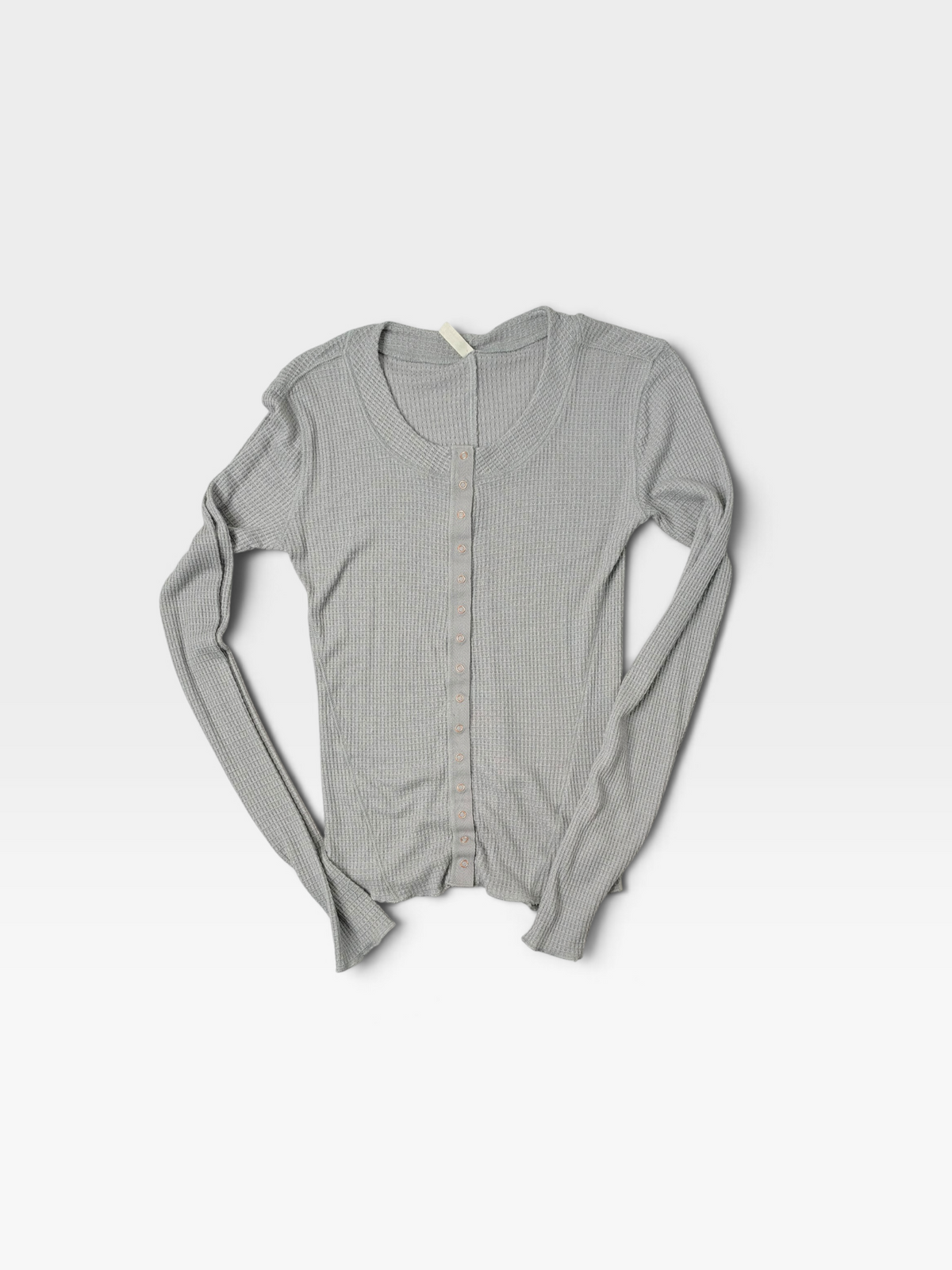GREY FREE PEOPLE LONGSLEEVE BUTTON UP TOP M