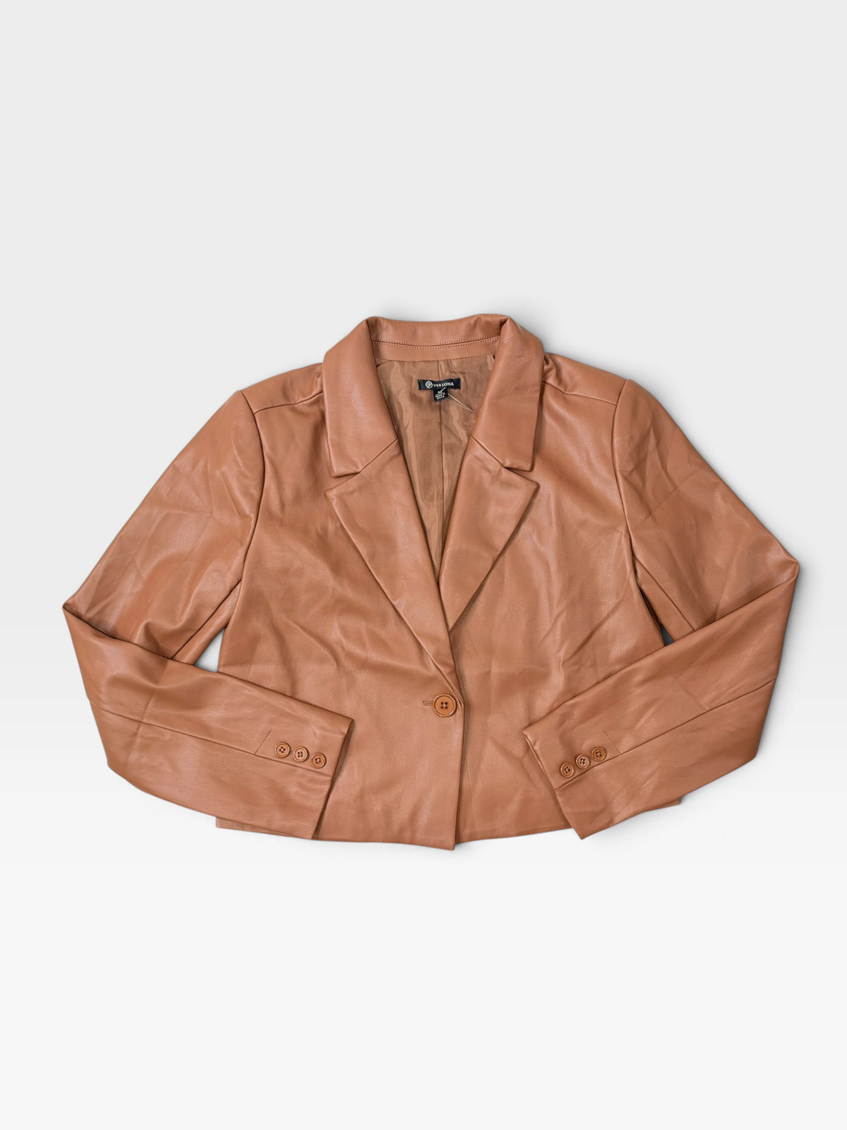 BROWN VERSONA PLEATHER JACKET (NWT) |M