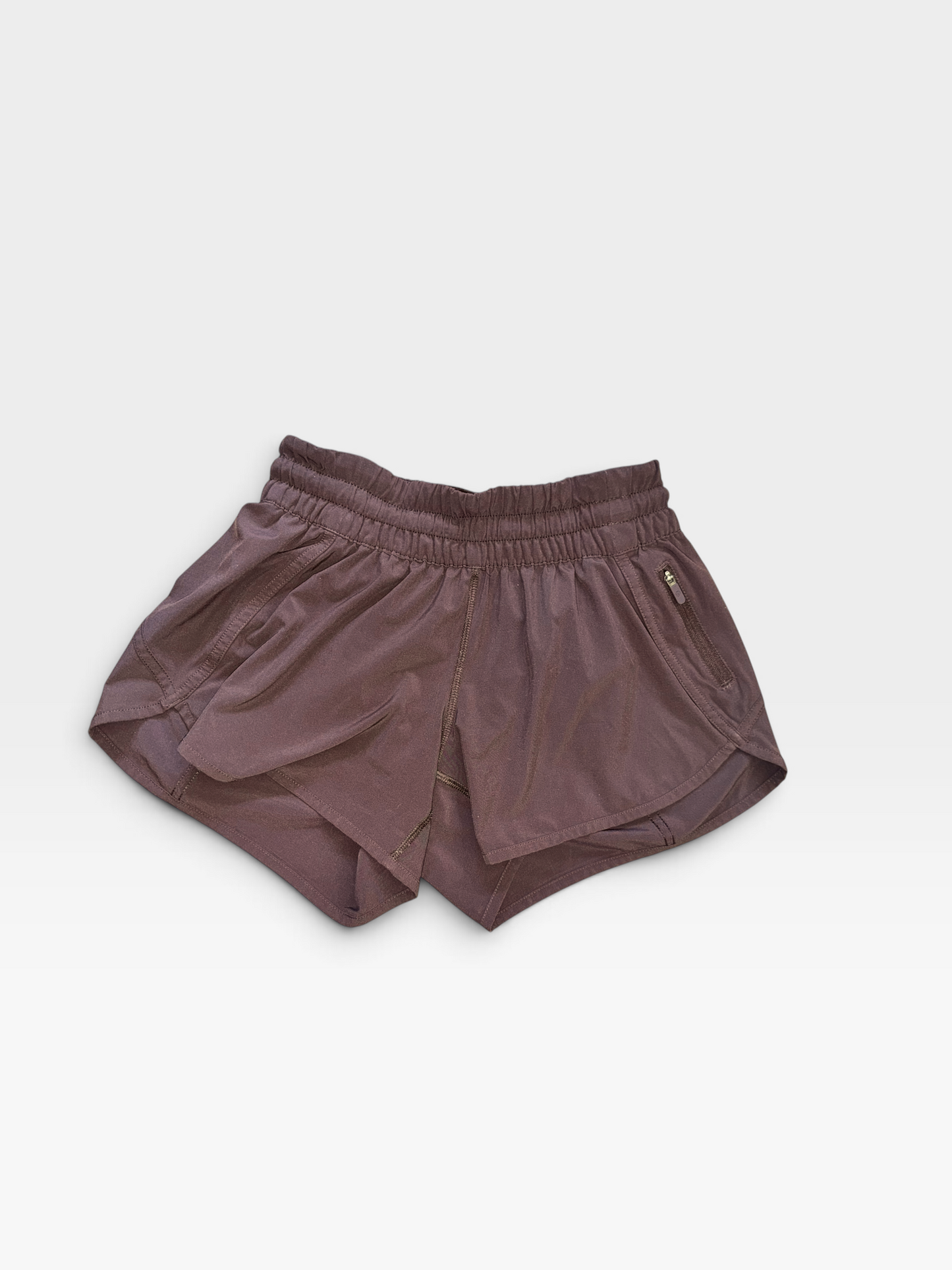 BROWN LULULEMON SHORTS 6