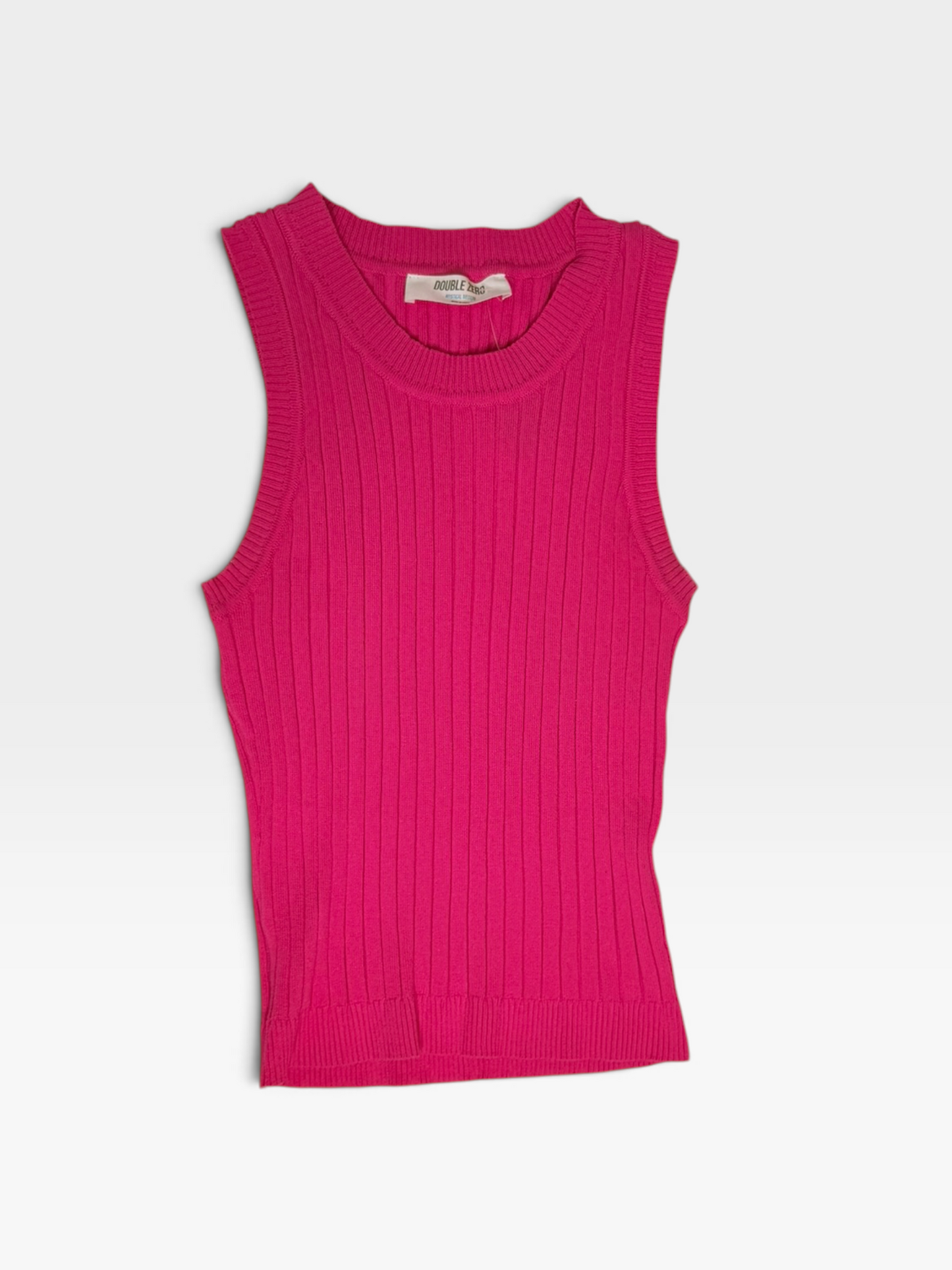 HOT PINK DOUBLE ZERO KNITTED TANK M