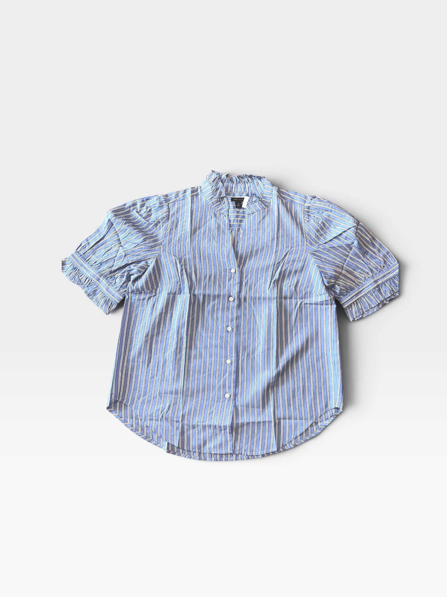 BLUE/WHITE STRIPED ANN TAYLOR TOP (ORG. $74.50) m