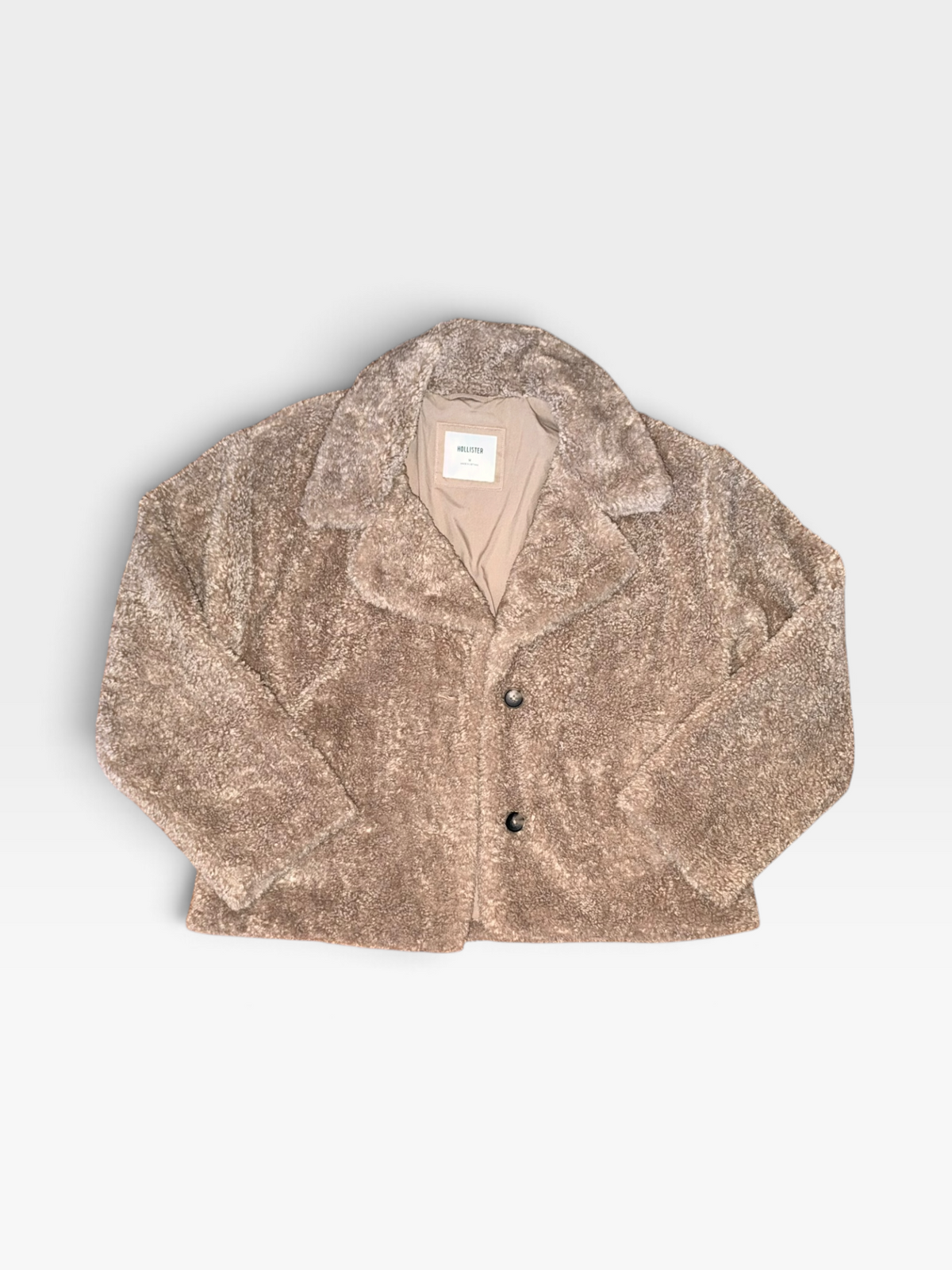 TAN HOLLISTER FUR JACKET M