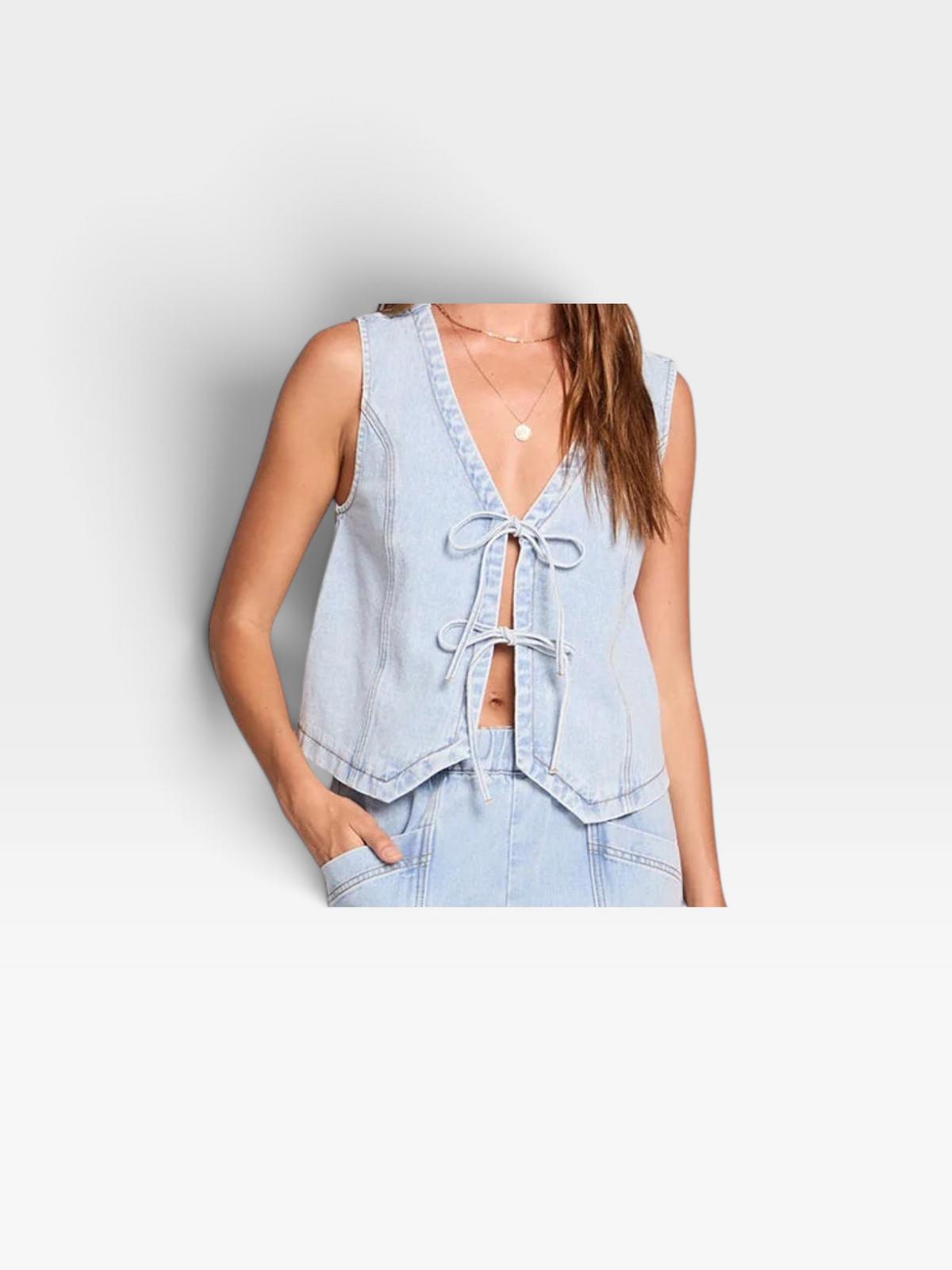 DENIM SALT WATER LUXE VEST (ORG. $98) S