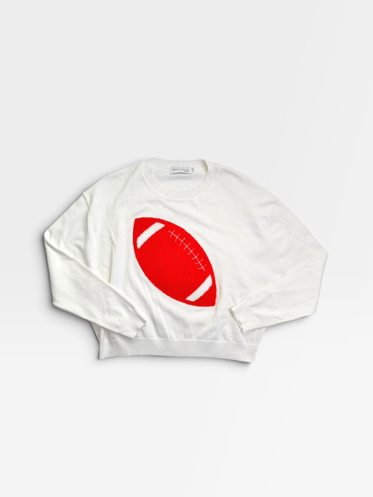 WHITE RING STREET DESIGN RED FOOTBALL SWEATER S