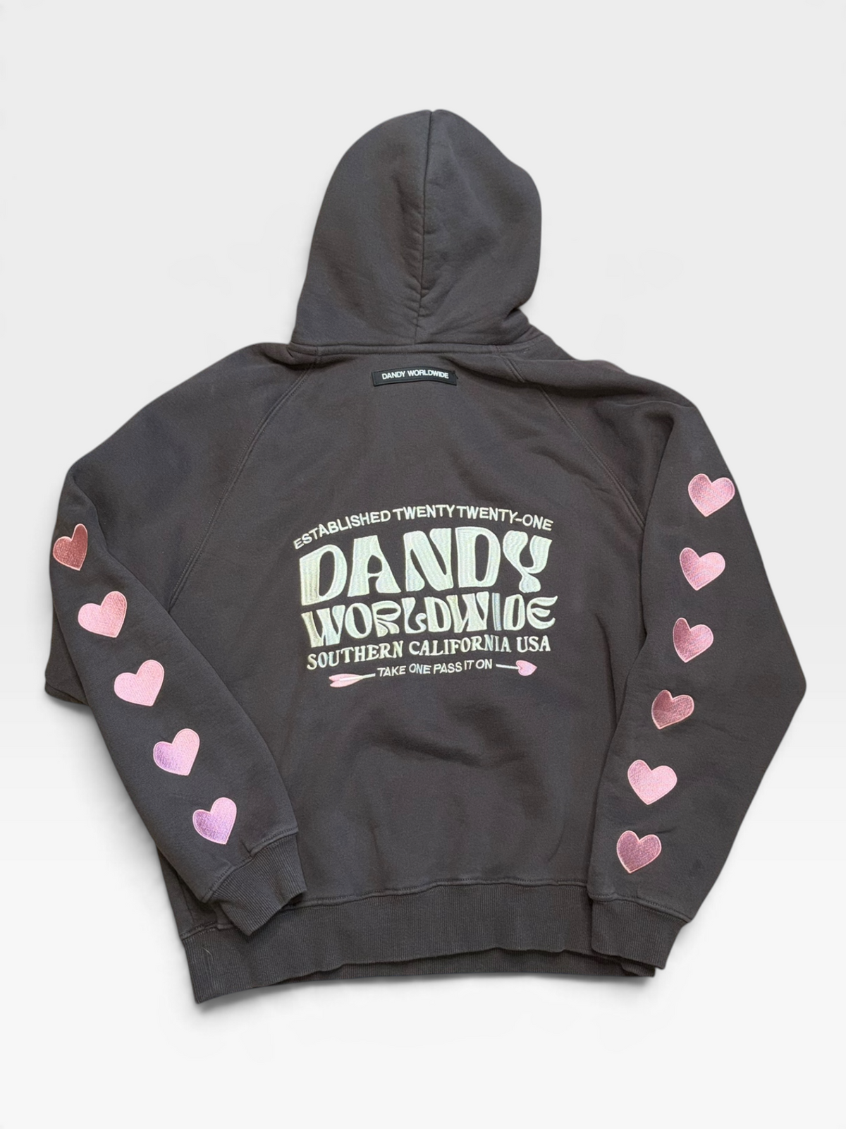 GREY DANDY WORLDWIDE HEART ON MY SLEEVE HOODIE (ORG. $89 XS